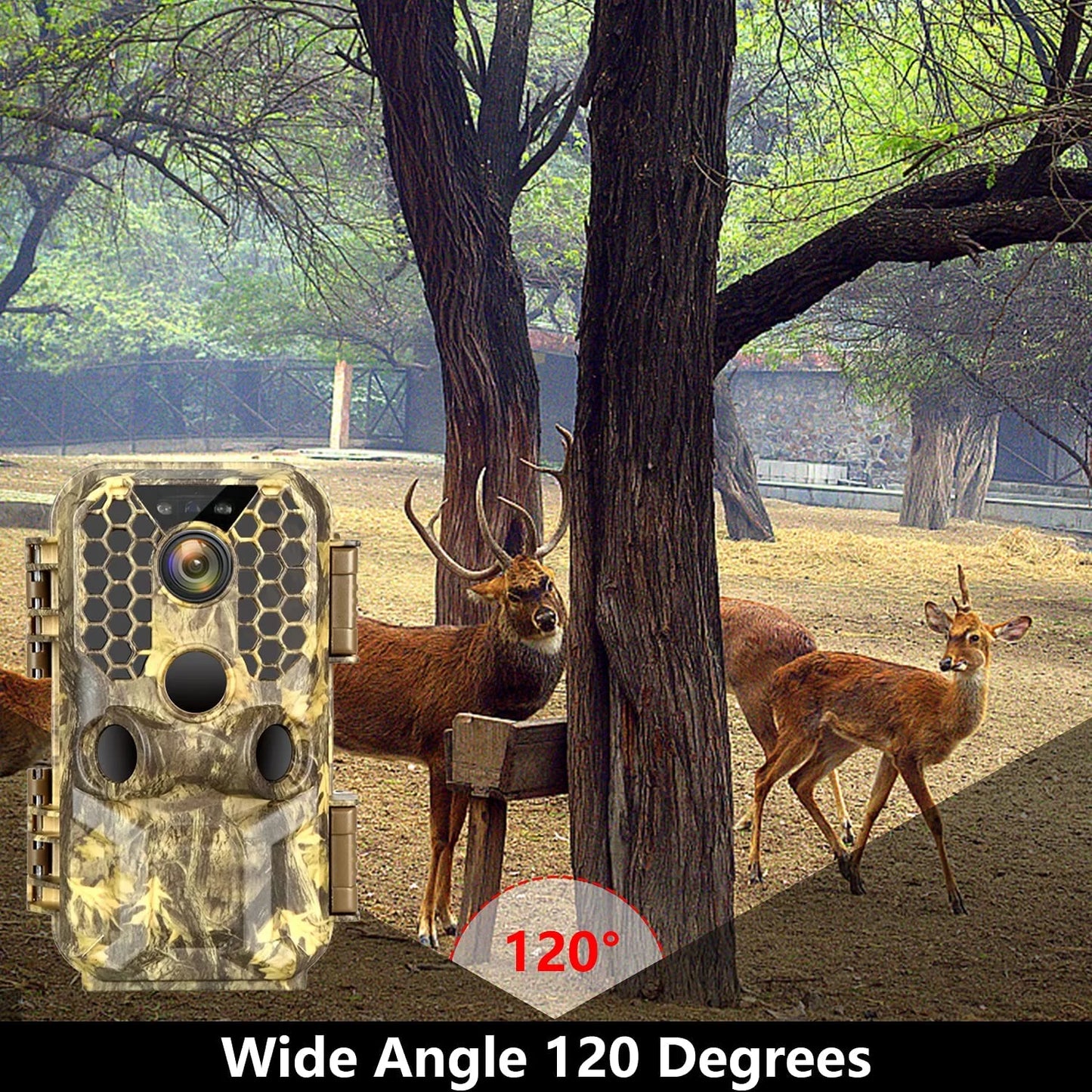 Wireless WiFi Game & Trail Camera 30MP Photo Real 4K Video Night Vision Motion Activated Waterproof Time Lapse Wildlife Hunting & Home Security, View Picture & Video on Cell Phone