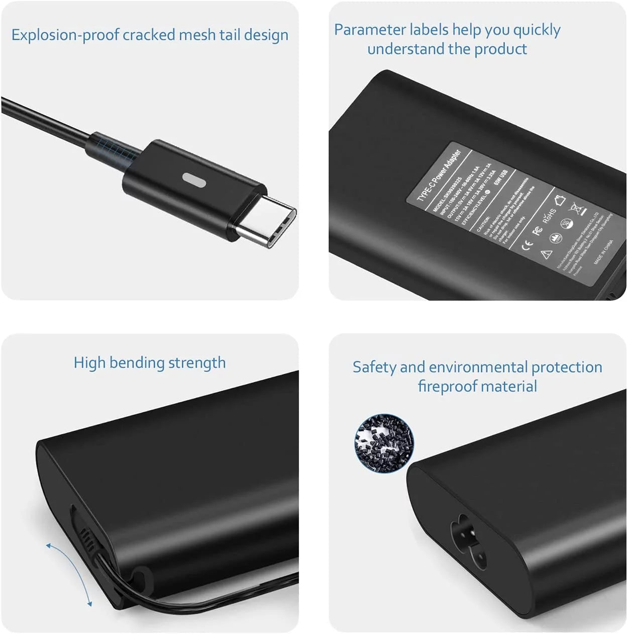 65W USB C Type C Adapter Laptop Charger Dell Latitude 5520 5420 5290 5285 5179 5480 5400 5310 5320 7420 7410 7370