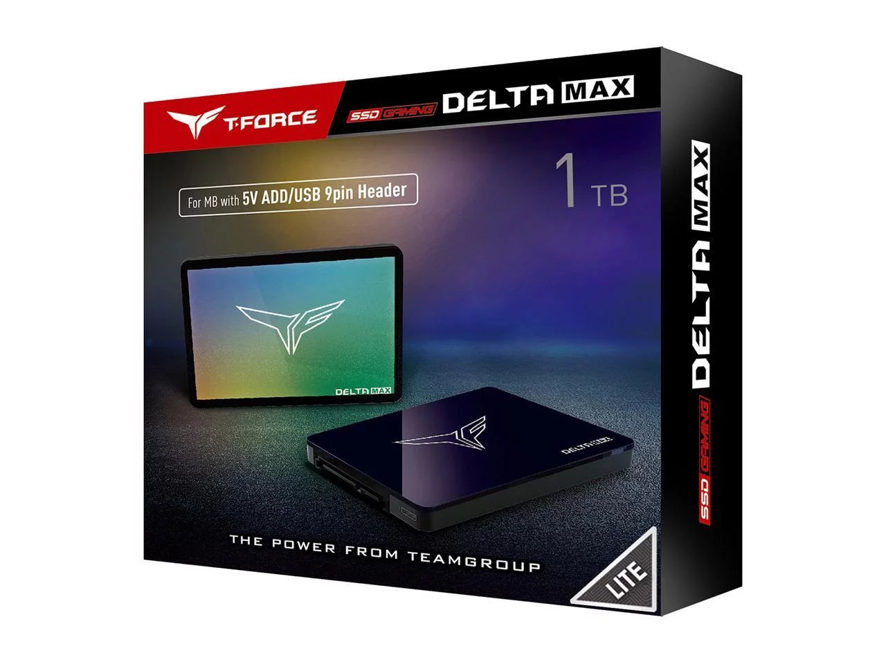 Team Group T-FORCE DELTA MAX RGB LITE 2.5" 1TB SATA III 3D NAND Internal Solid State Drive (SSD) T253TM001T0C325