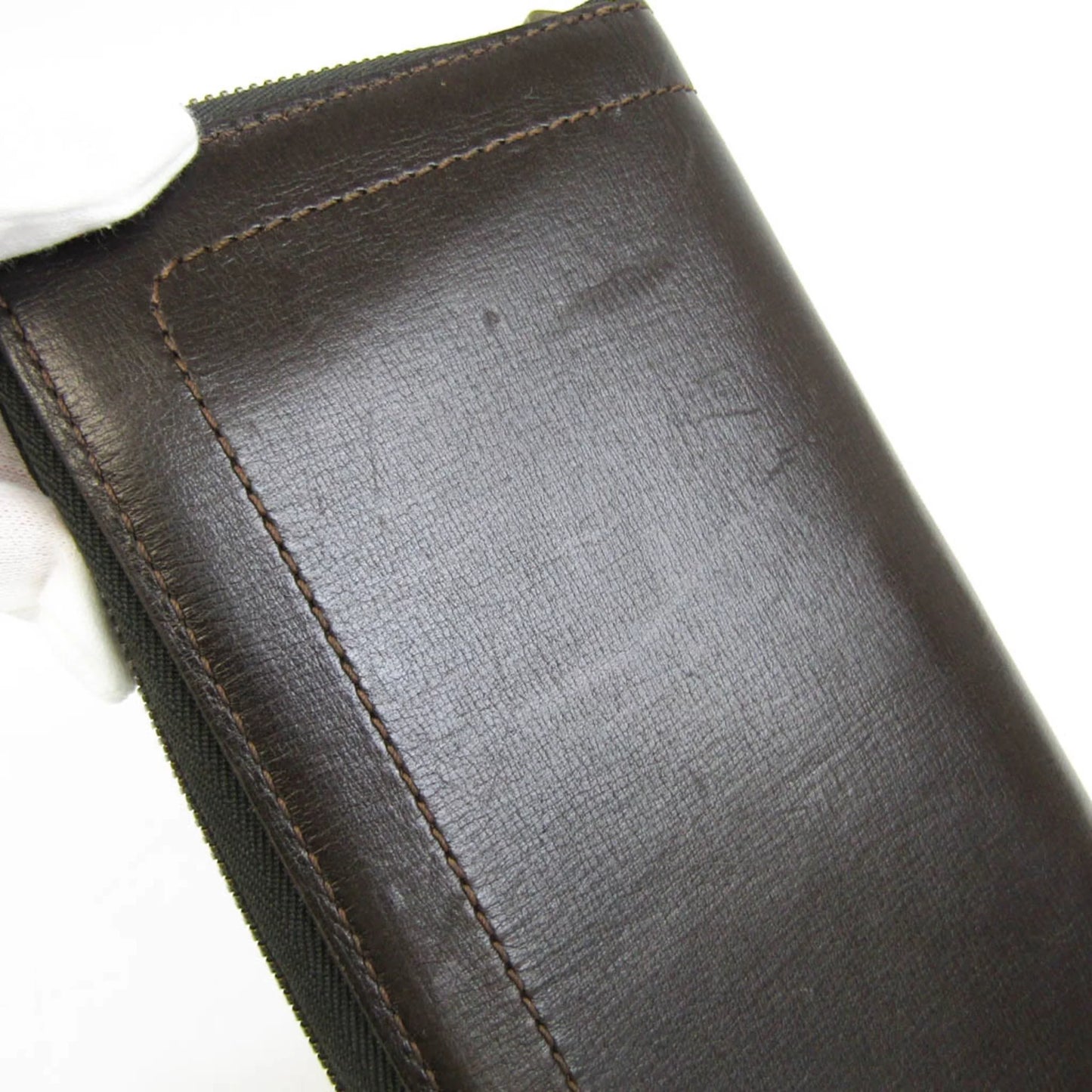 Pre-Owned Louis Vuitton Utah Zippy Organizer M97025 Men's Utah Leather Long Wallet (bi-fold) Coffee (Good)