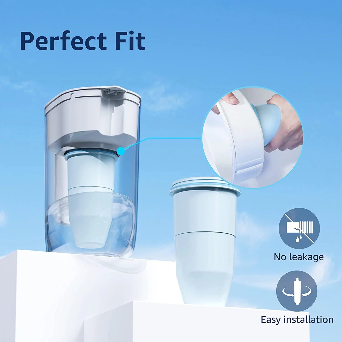 6 Pack AQUACREST ZR-017 Replacement ZeroWater® ZR-017 Pitcher Water Filter