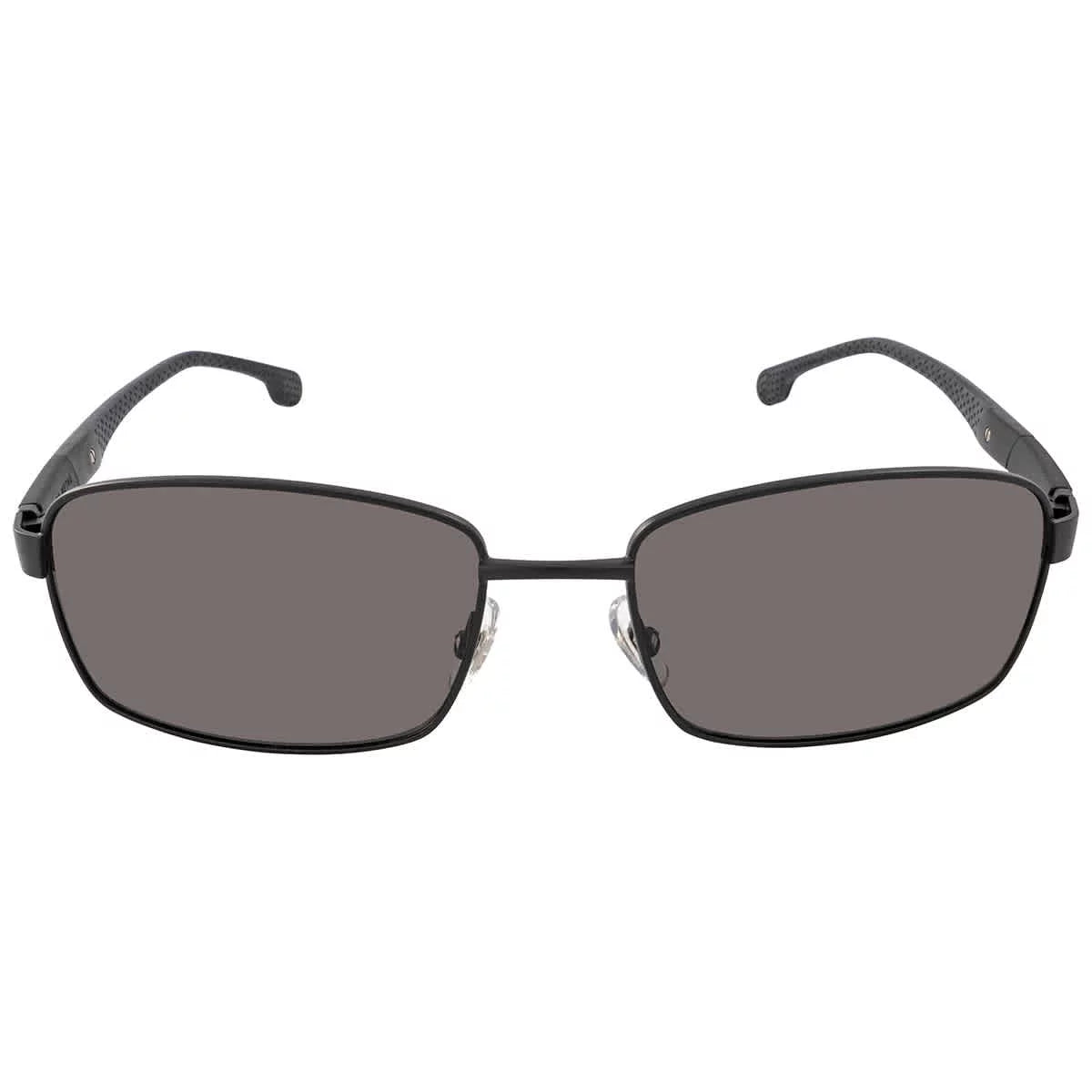 Carrera Men's 8037/S Rectangular Sunglasses, Black/Polarized Gray, 58mm, 18mm