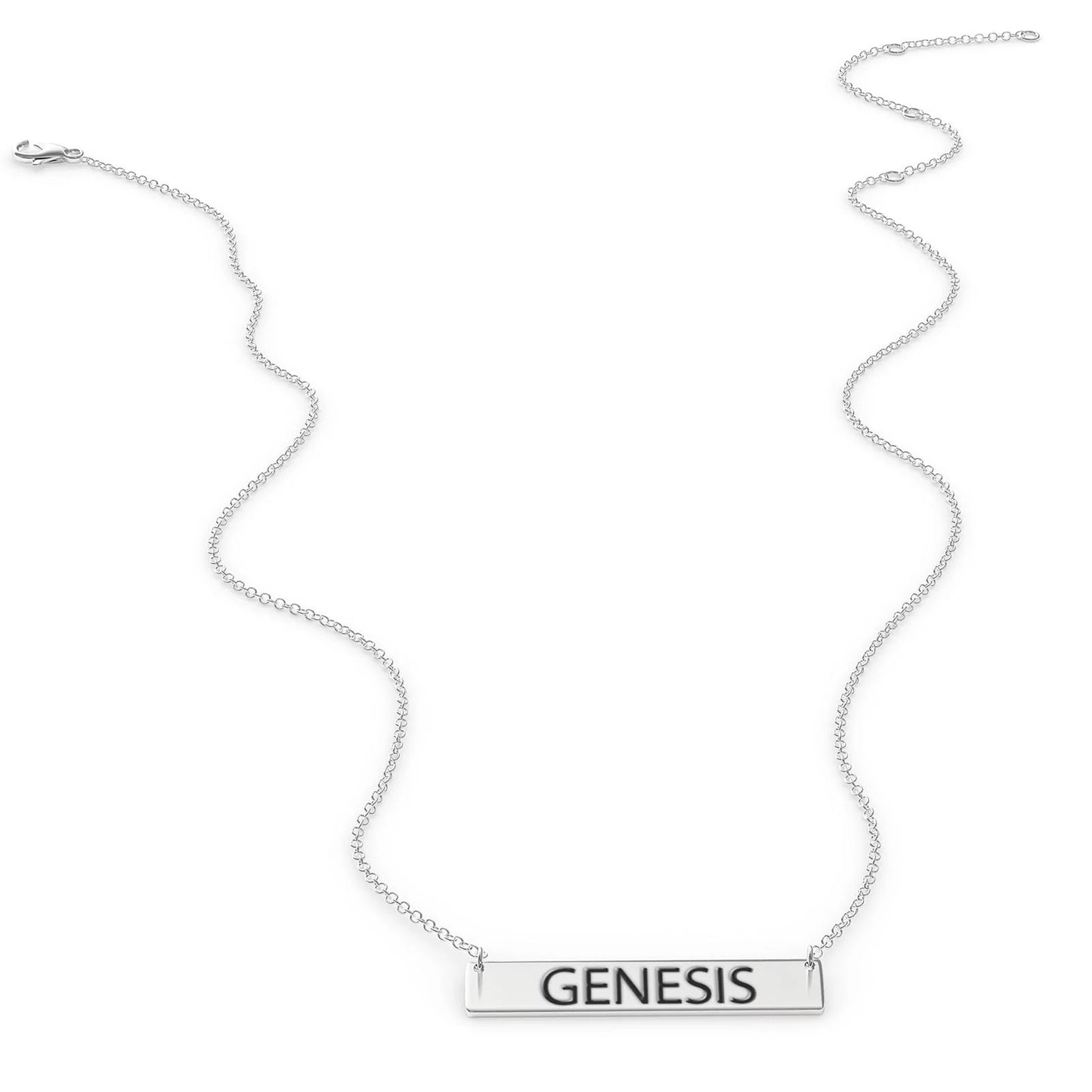 Genesis Women's Bar Pendant Necklace Sterling Sliver