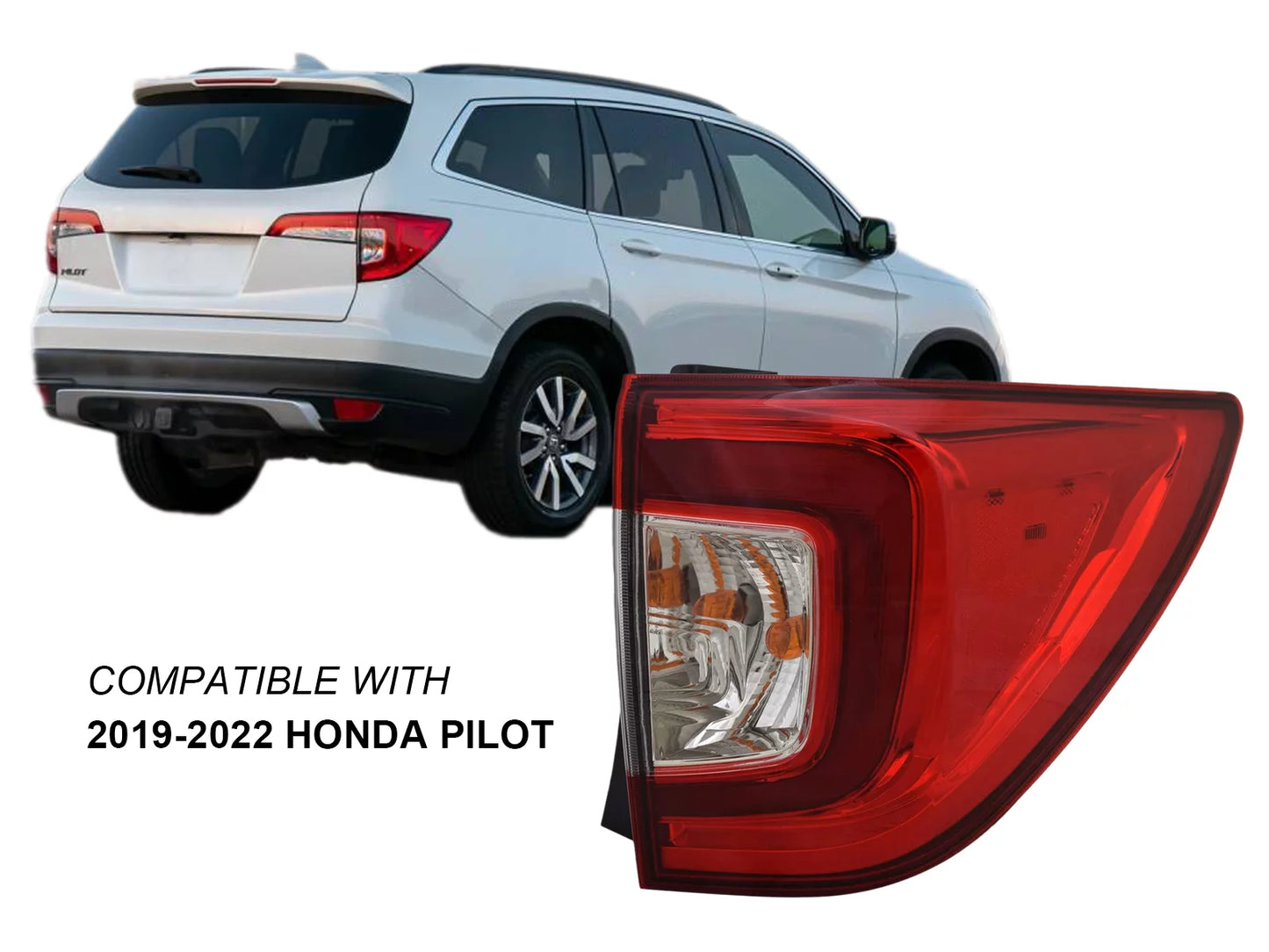 APA Replacement Outer Tail Light 2019 2020 2021 2022 Pilot with Bulb Passenger Right Side 33500TG7A11 HO2805120