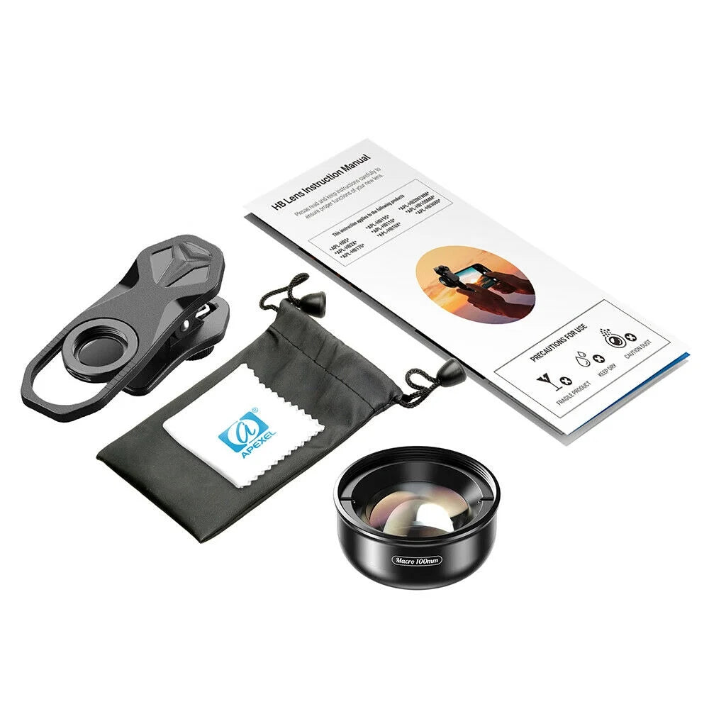 Aluminum Alloy 4K HD Detachable Clip Cellphone Macro Camera Lens 40MM-70MM Shooting Distance Multi-Layer Optical Coated External Lens Accessory