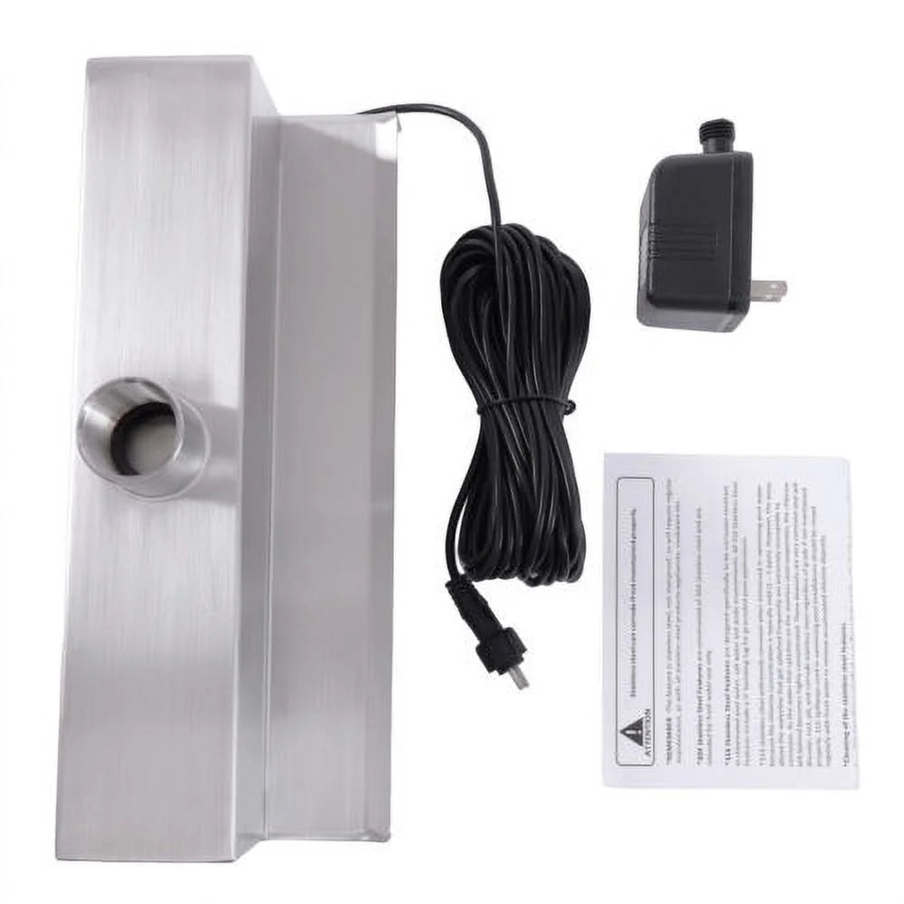 Silver 11.8" Pool Fountain Waterfall Spillway Stainless Steel Pond Cascade