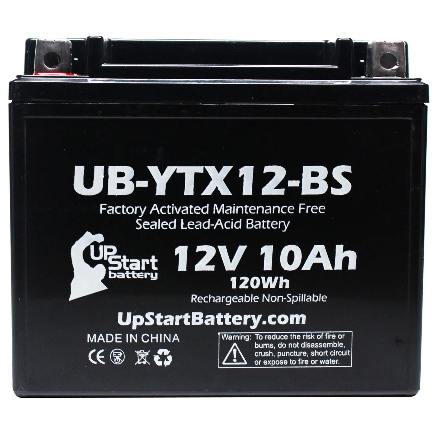 4-Pack UpStart Battery Replacement 2004 Suzuki GSX-R1000 1000 CC Factory Activated, Maintenance Free, Motorcycle Battery - 12V, 10Ah, UB-YTX12-BS