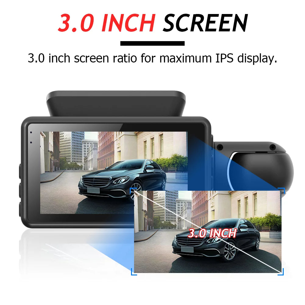 1080P Dual Lens Car DVR Dash Cam Video Recorder G-Sensor Front and Rear Camera