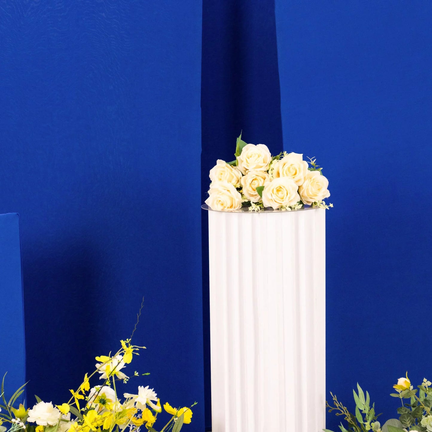 Efavormart Set of 4 | Matte Royal Blue Fitted Spandex Half Moon Wedding Arch Shield Custom Fit Chiara Backdrop Stand Protection - 2.5ft,5ft,6ft,7ft