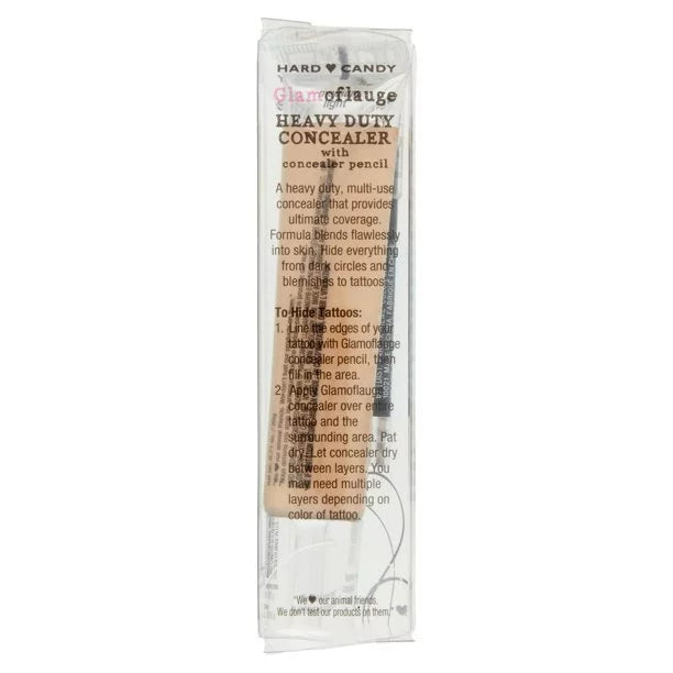 2 PACK HARD CANDY HEAVY DUTTY CONCEALER WITH CONCEALER PENCIL - NUDE BEIGE 1095