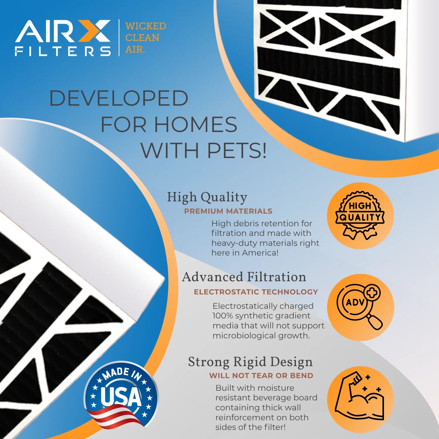 14X17.5X2 Air Filter MERV 11 Comparable to MPR 1000, MPR 1200 & FPR 7 with New Style Honeywell DR90 & DR120 50070171-002 Dehumidifiers 4 Pack by AIRX FILTERS WICKED CLEAN AIR.