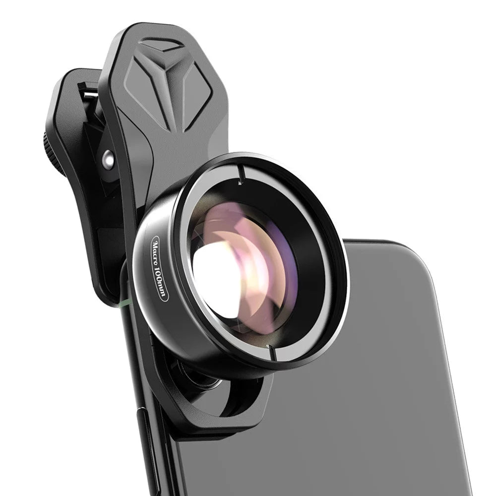 Aluminum Alloy 4K HD Detachable Clip Cellphone Macro Camera Lens 40MM-70MM Shooting Distance Multi-Layer Optical Coated External Lens Accessory