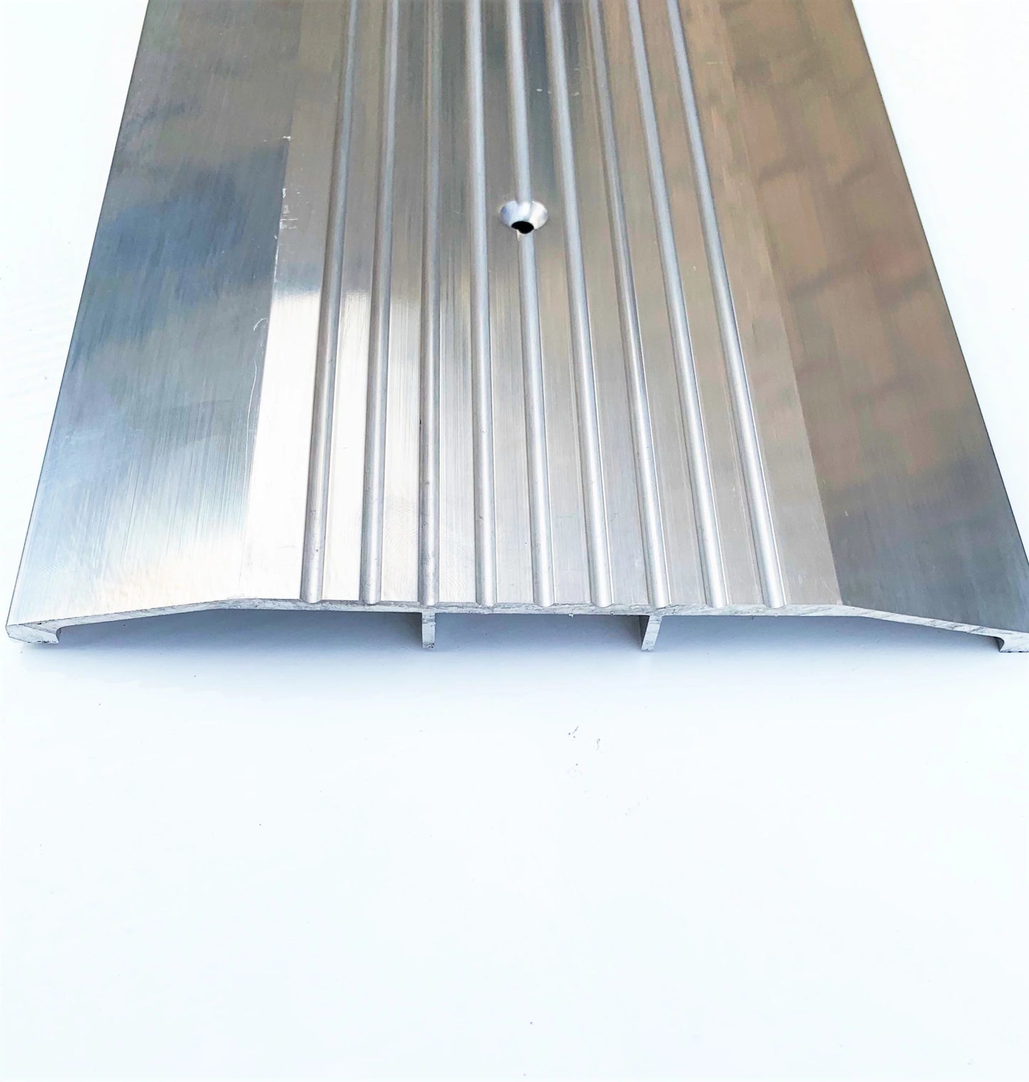 7" Wide x 1/2" Heavy Duty Corrugated Aluminum Threshold Made in USA (8 FT (96 3/4") Long)