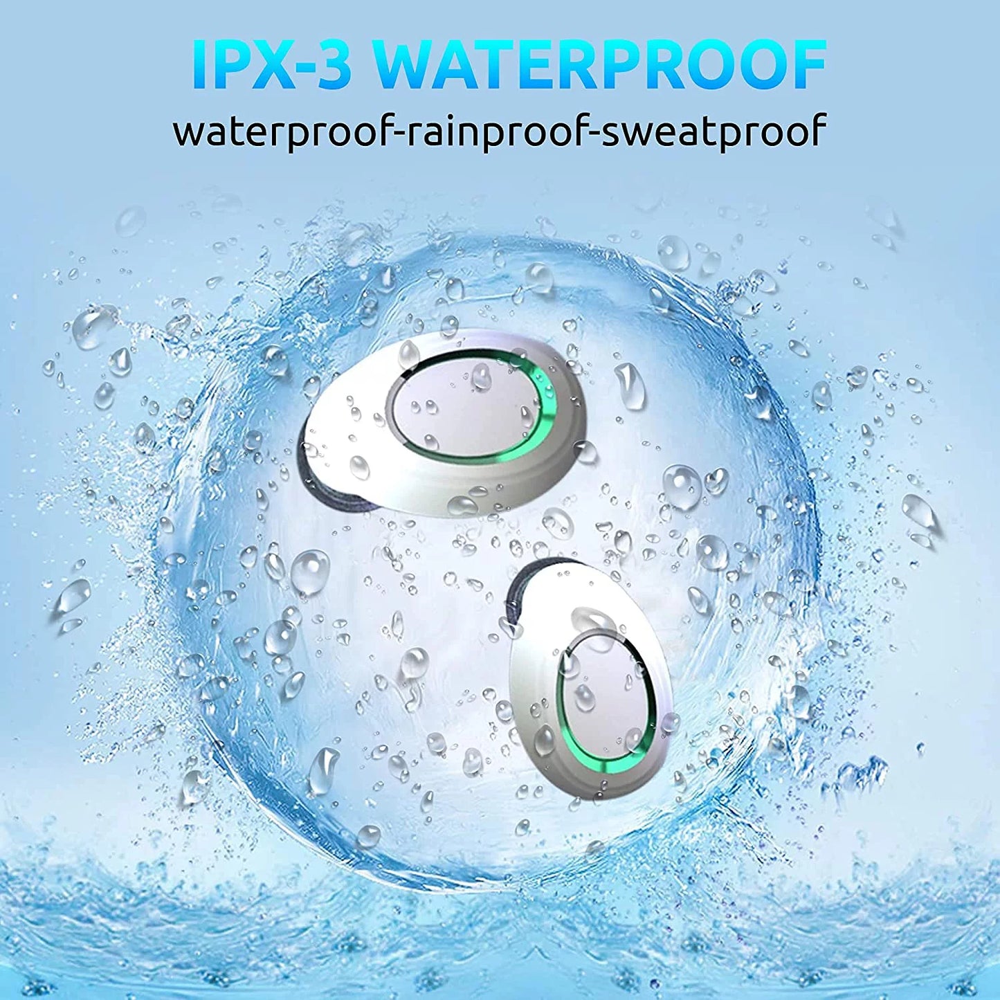 Wireless V5.1 PRO Earbuds with Samsung Galaxy S21+ 5G/Plus/Ultra IPX3 BlueTooth Touch Waterproof / Sweatproof / Noise Reduction with Mic (White)