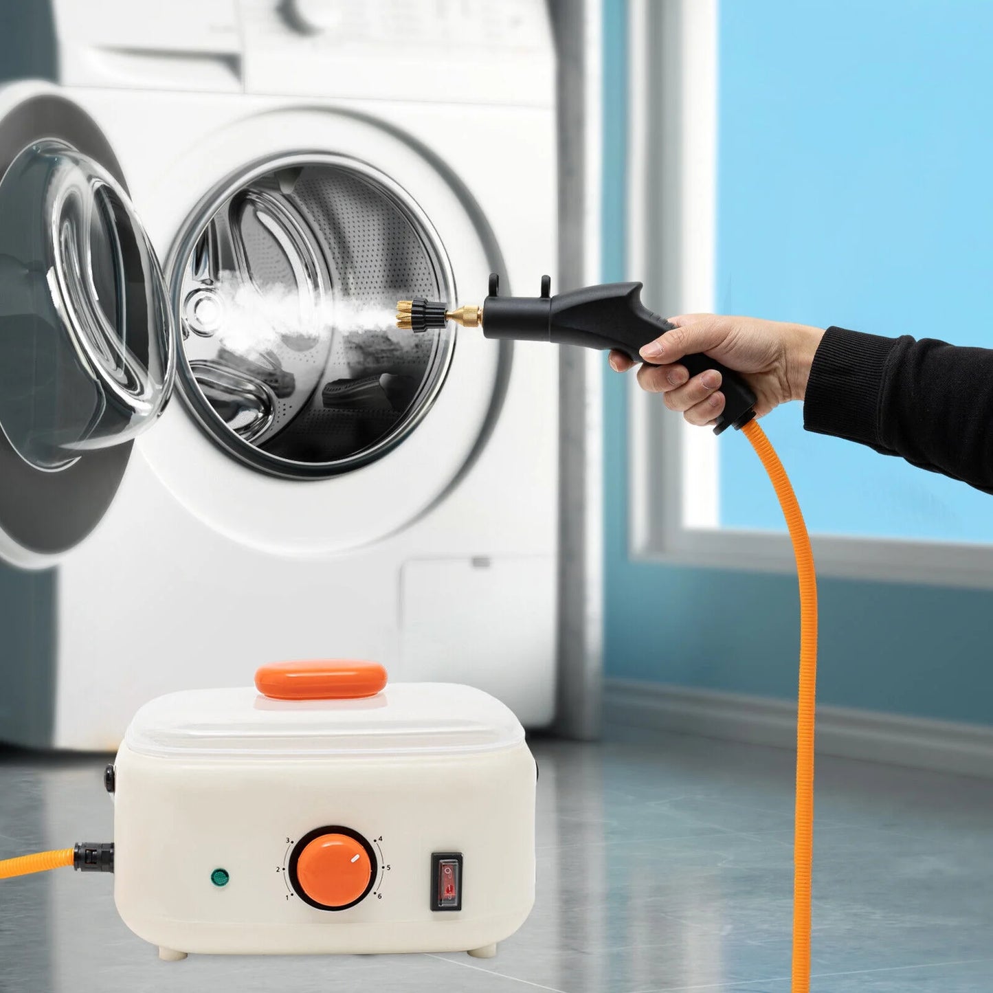 2500W High Pressure Steam Cleaner Commercial High Temp Electric Cleaning Machine ,≥ 100℃/212°F Working Temperature Homes, Hotels, Restaurants, Car Maintenance Stores