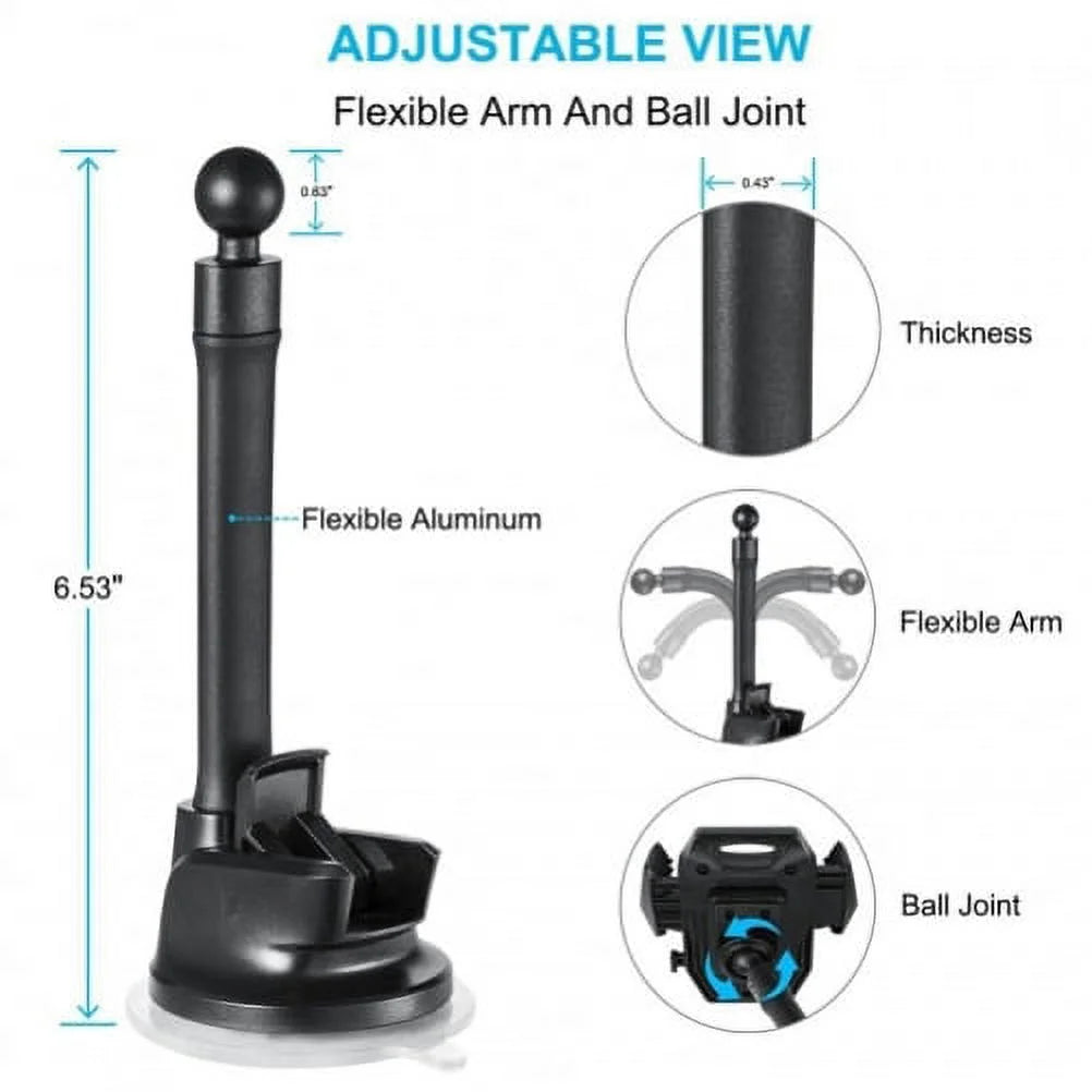 Windshield Dash Car Mount w Type-C 3.1A Charger A7R Blackberry KEYone, Key2 LE - BLU G9, Vivo XI Plus 5 - CAT S61 S48c - Coolpad Legacy - Essential Phone (PH-1) - Google Pixel XL 3a XL 3