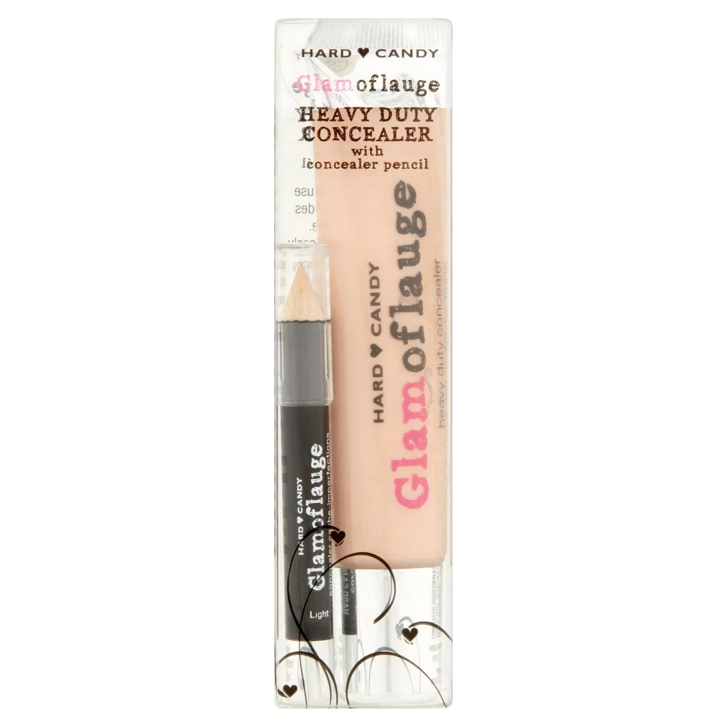 2 PACK HARD CANDY HEAVY DUTTY CONCEALER WITH CONCEALER PENCIL - NUDE BEIGE 1095