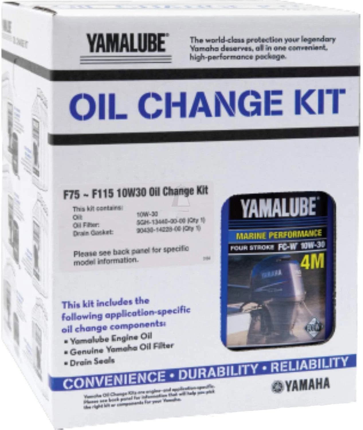 Yamaha LUB-MRNMD-KT-11 Oil Change Kit, F75 - F115 10W-30 Outboard Motor; LUBMRNMDKT11 (Pack Of 4)
