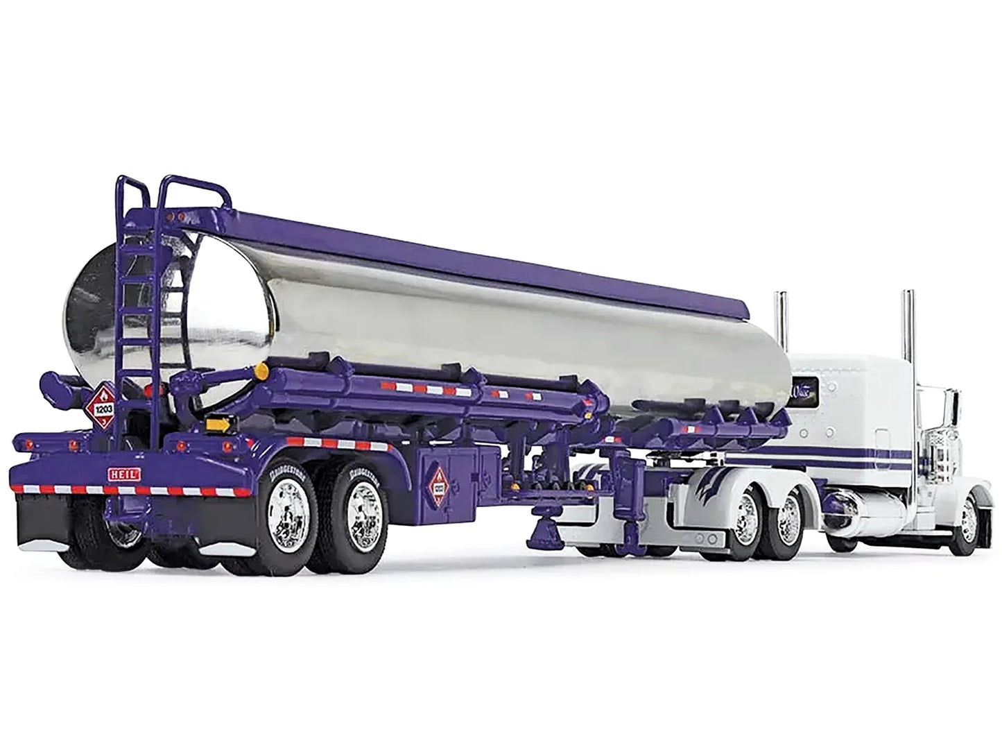 First Gear DCP 1/64 Peterbilt 389 63" Sleeper w/ Heil Fuel Tanker, Big Rigs #8: PMI Snow White 69-1297
