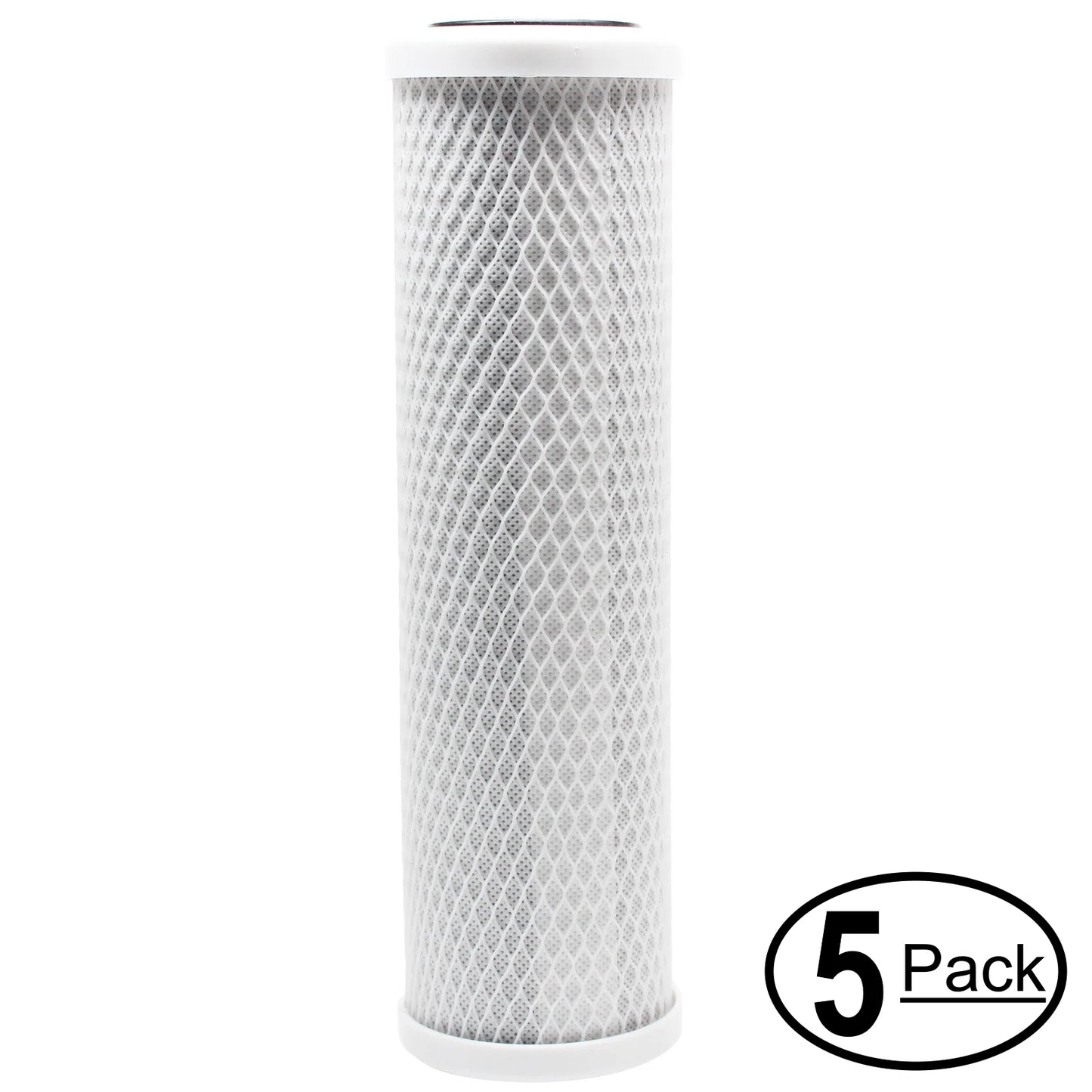 5-Pack Replacement iSpring WKW21 Activated Carbon Block Filter - Universal 10 inch Filter iSpring 123Filter 3-Stage Counter-top Filter #WKW21 - Denali Pure Brand