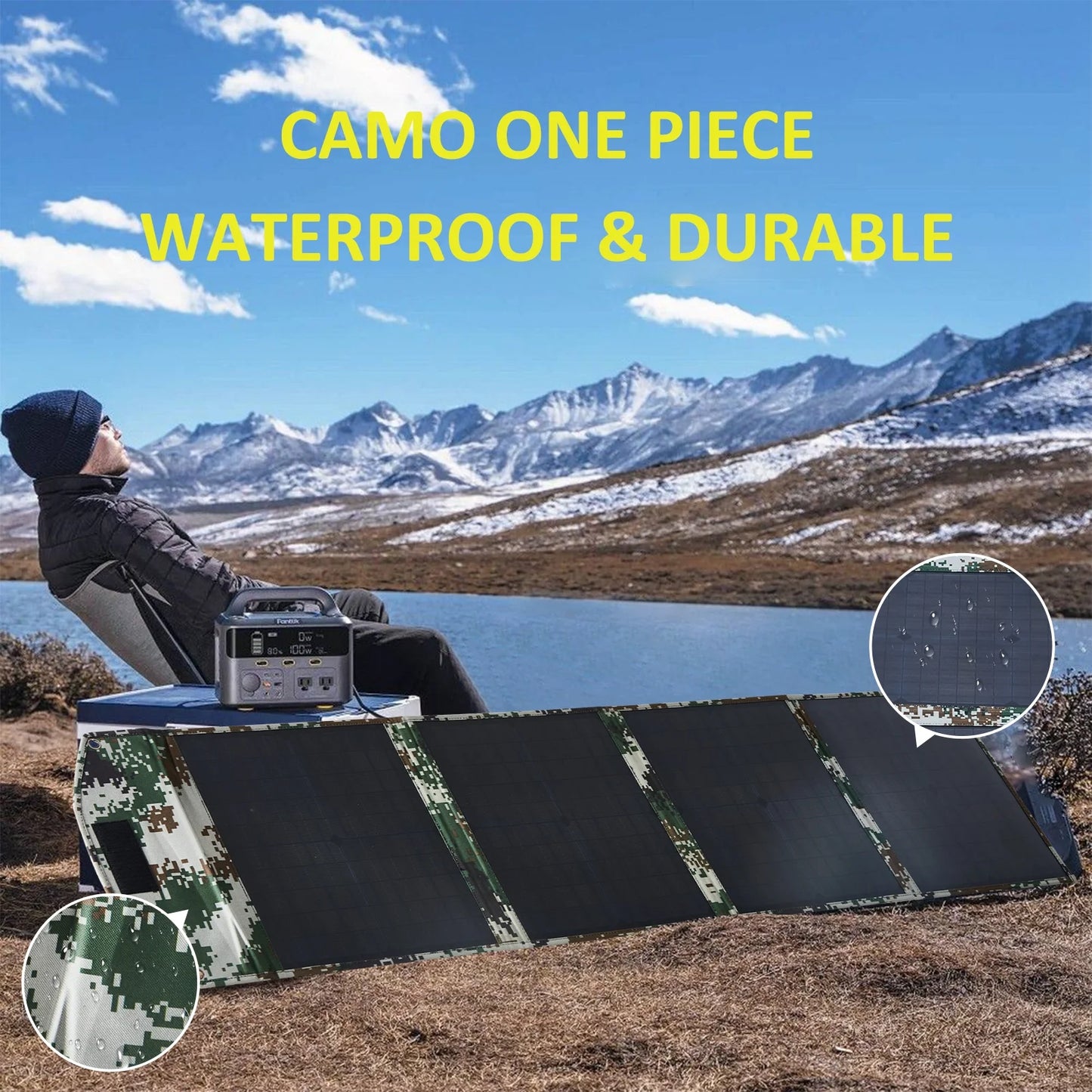 ZKEEZM Solar Panels 80W Portable Camping Solar Kit Foldable Power Station Generator Folding Solar Charger Matching