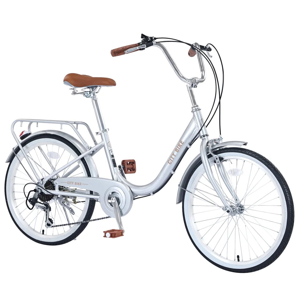Yone jx je Kids Bike 22 Inch Bicycle Girls Ages 8+Years, Aluminium Alloy Frame,7-speed Shifter and derailleur,Silver