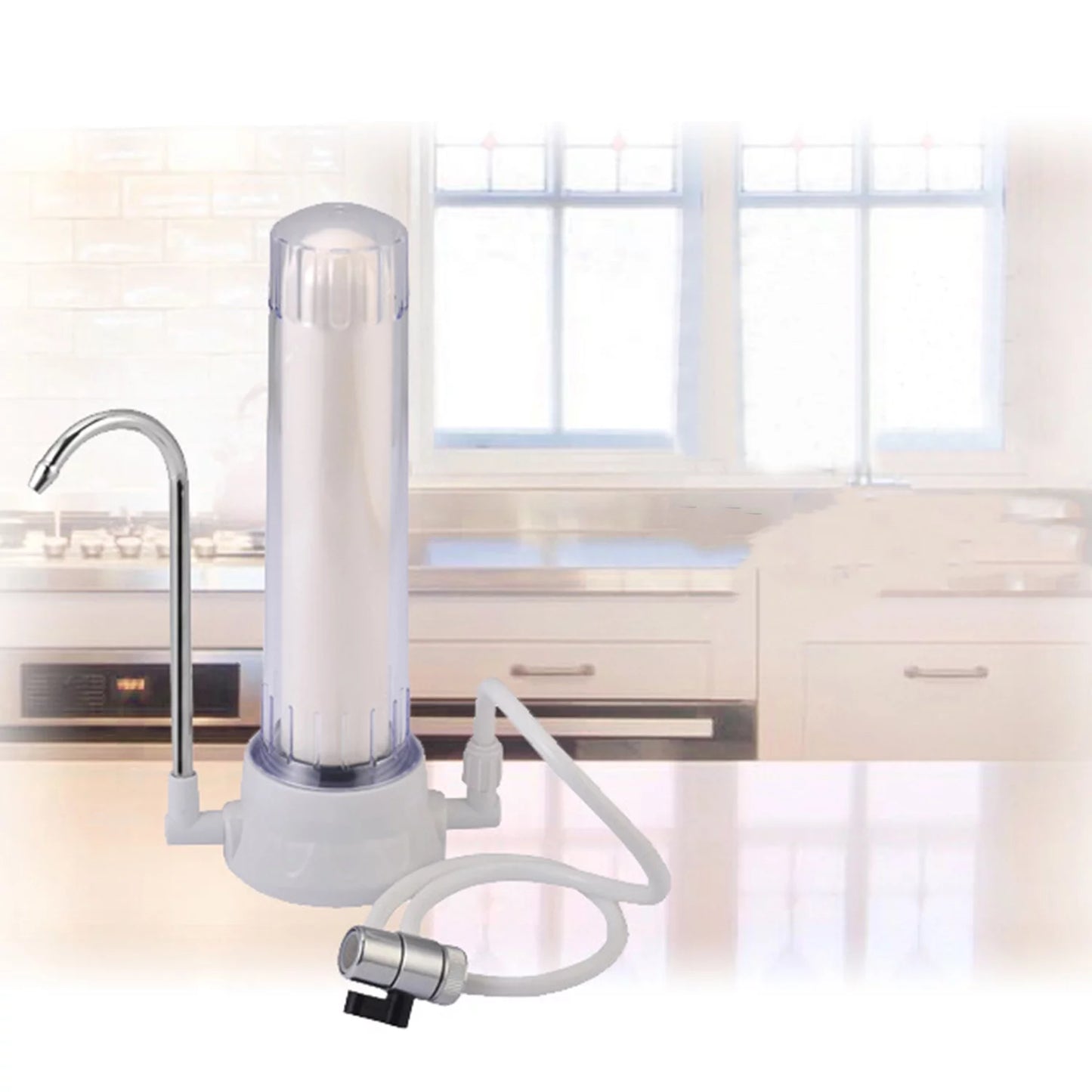 Countertop Water Filter Water Filter with Ceramic Cartridge Water Tap Filtration System Hard Water Reduces Fluoride Chlorine Easy Installation Water Purifier Home Kitchen Bathroom