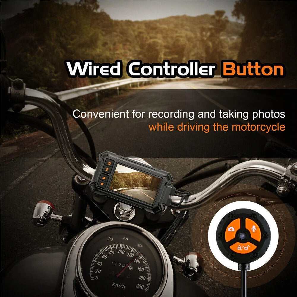 3" Motorcycle Dash Camera A12 Waterproof GPS WIFI 1080P Front Rear Night Vision