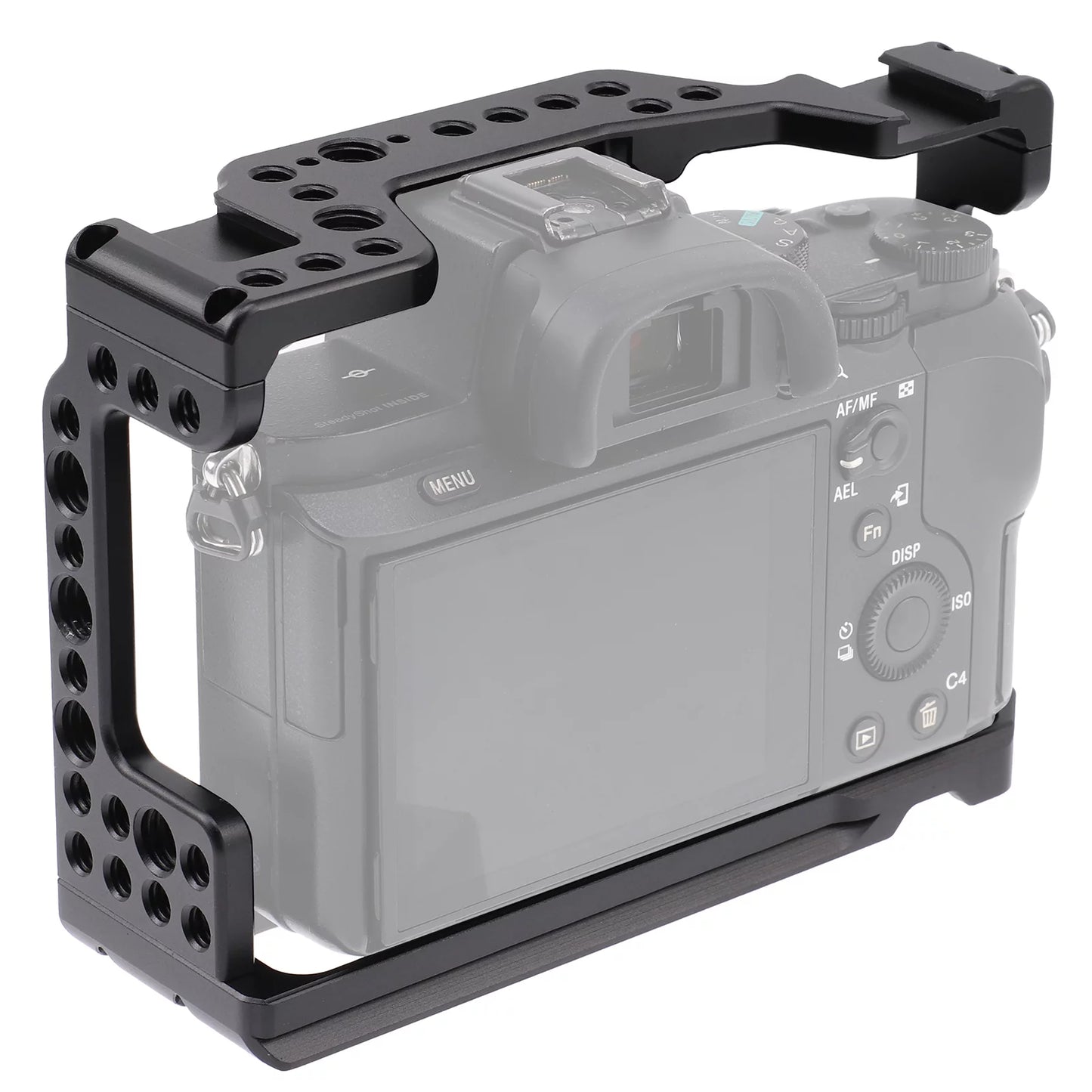 Cage Aluminum Alloy Video Cage Replacement Sony A7M3 A7R3 A9 Mirrorless with Cold Shoe Mount 14 Inch & 38 Inch Screw Holes