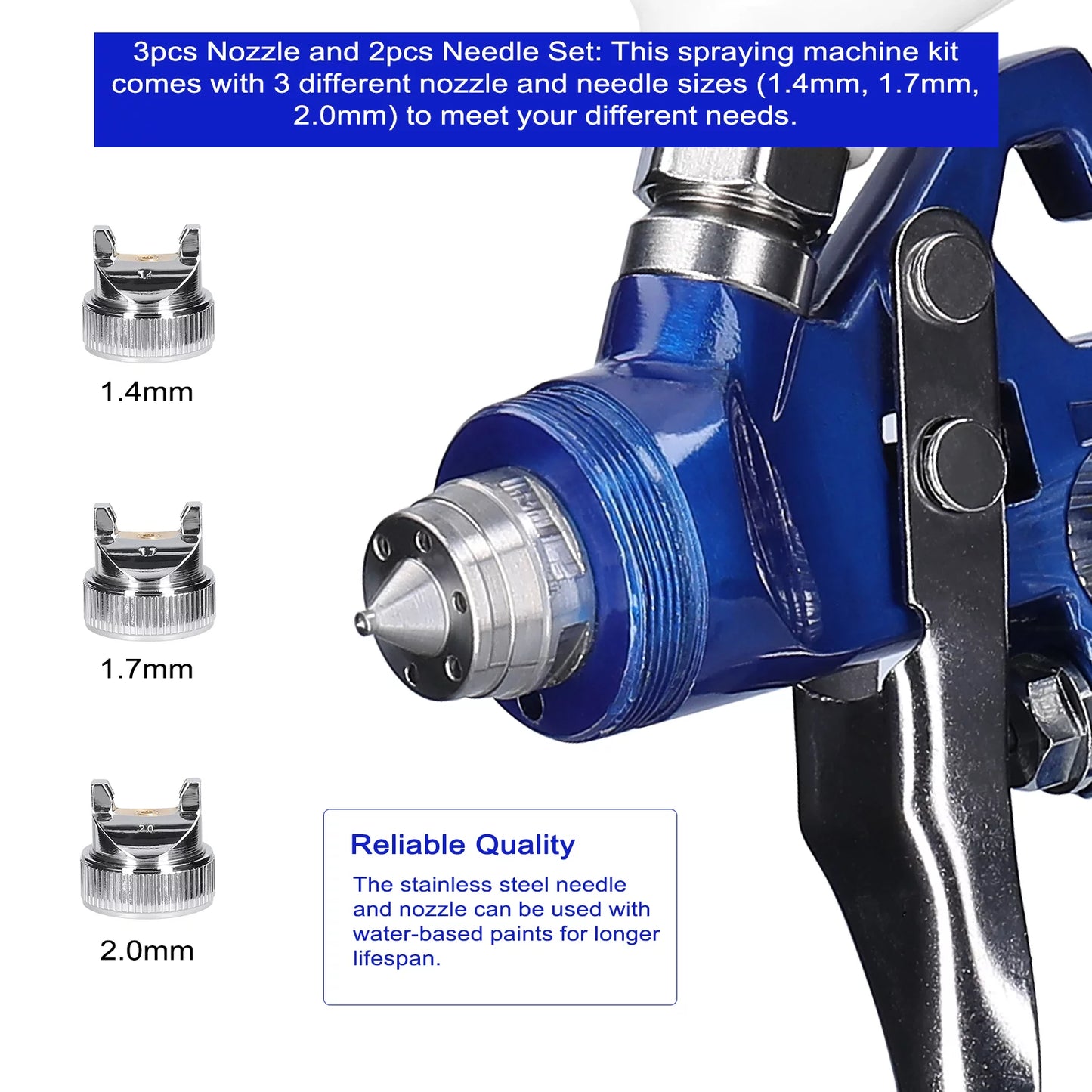 Yabuy HVLP Car Paint Spraying Tool Set 600CC Large Capacity Air Sprayer Stainless Steel Airbrush Kit Auto Paint Repairing Device