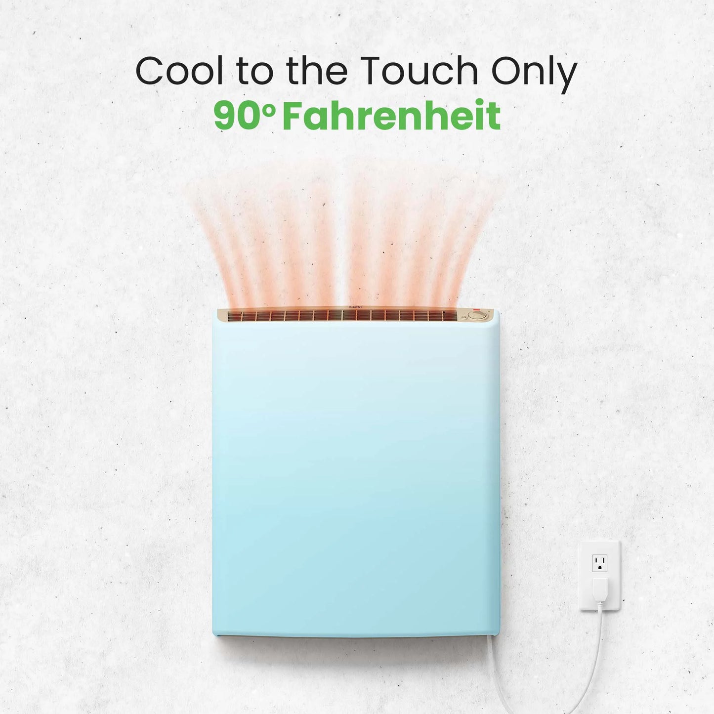 Envi Plug-in Electric Panel Wall Heater Home, Energy Efficient, Child Safe, Quiet, Outstanding Bedrooms, Bathrooms, Office, Kitchen, Garage, Tip-Over Protection, Comt-Level Adjustable Thermostat