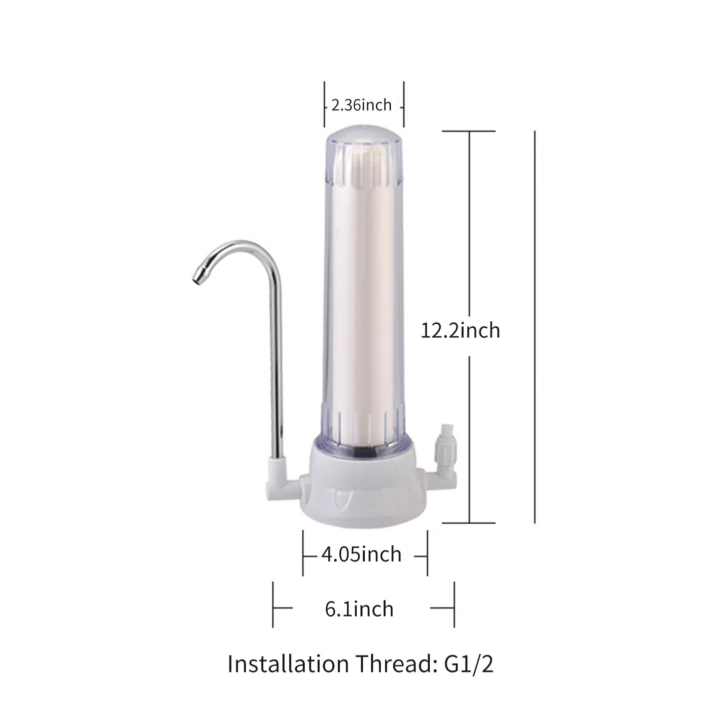 Countertop Water Filter Water Filter with Ceramic Cartridge Water Tap Filtration System Hard Water Reduces Fluoride Chlorine Easy Installation Water Purifier Home Kitchen Bathroom