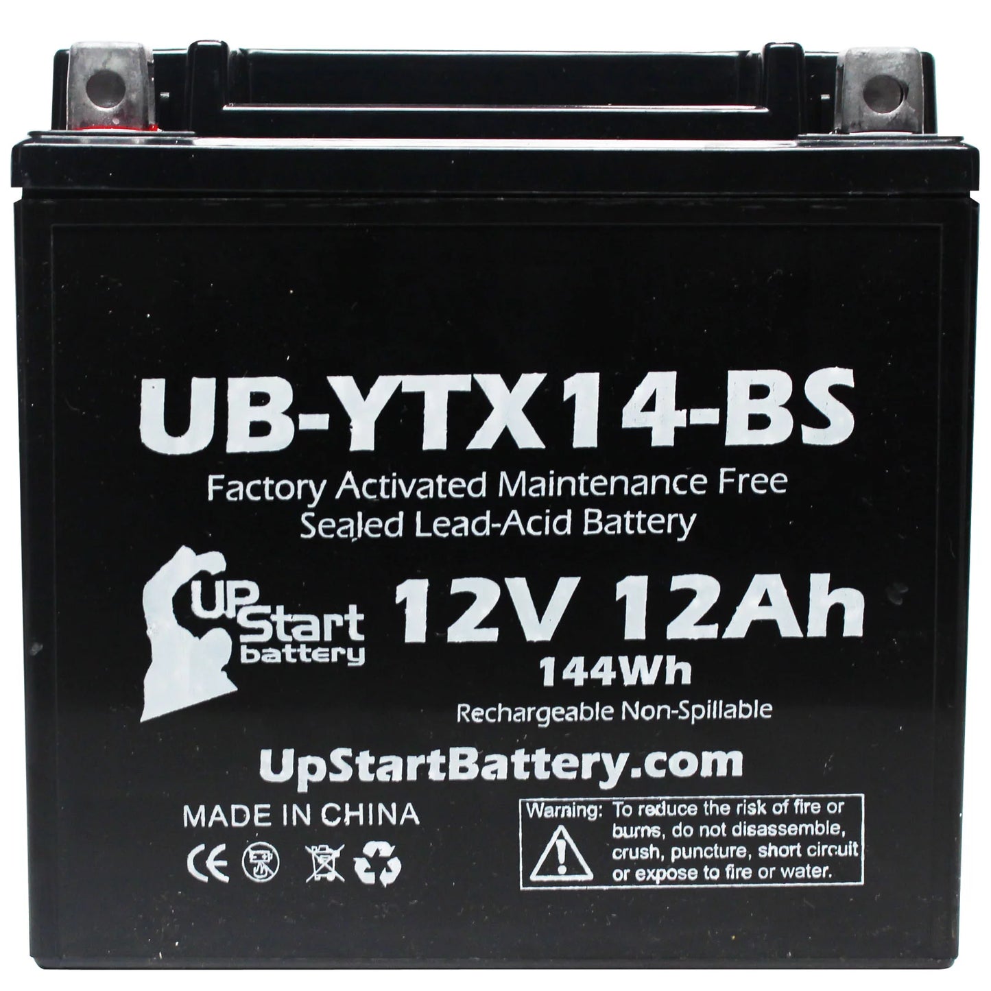 5-Pack UpStart Battery Replacement 2011 BMW F800ST, GS 800 CC Factory Activated, Maintenance Free, Motorcycle Battery - 12V, 12AH, UB-YTX14-BS