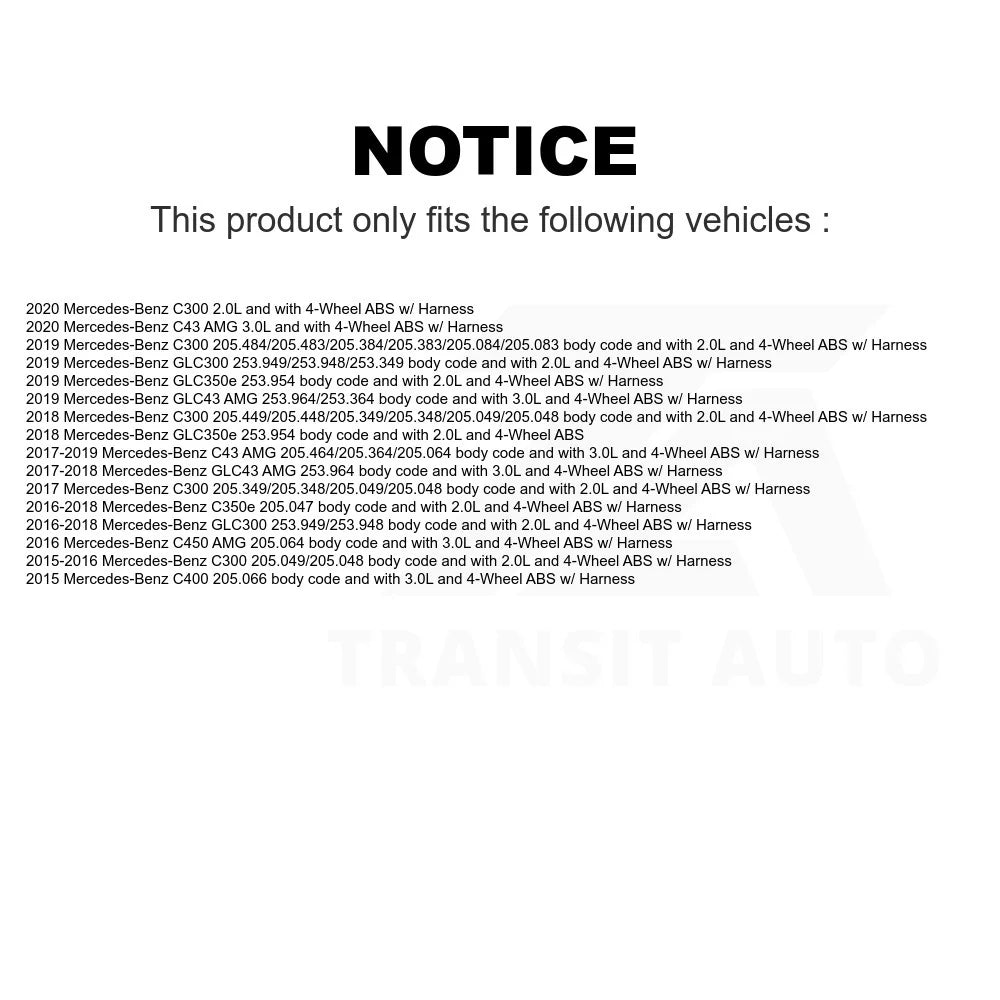 Mpulse Rear ABS Wheel Speed Sensor SEN-2ABS3221 For Mercedes-Benz C300 GLC300 C43 AMG GLC43 GLC350e C450 C400 C350e