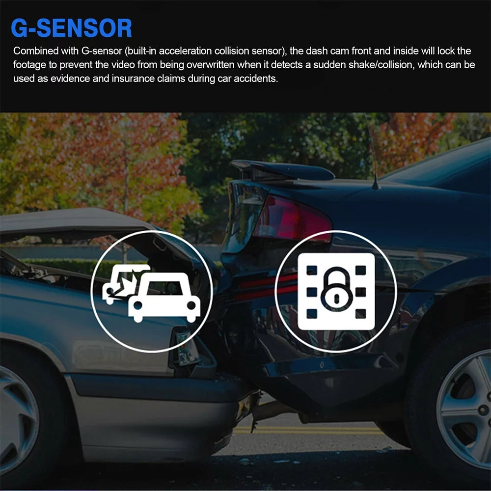 1080P Dual Lens Car DVR Dash Cam Video Recorder G-Sensor Front and Rear Camera