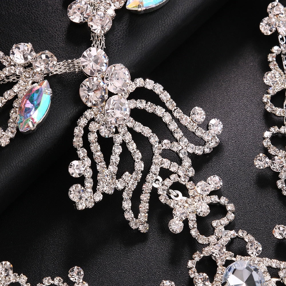 Crystal Face Chain Costumes Halloween Mask Women Headpiece Tassel Hair Jewelry Face Jewelry Rhinestone