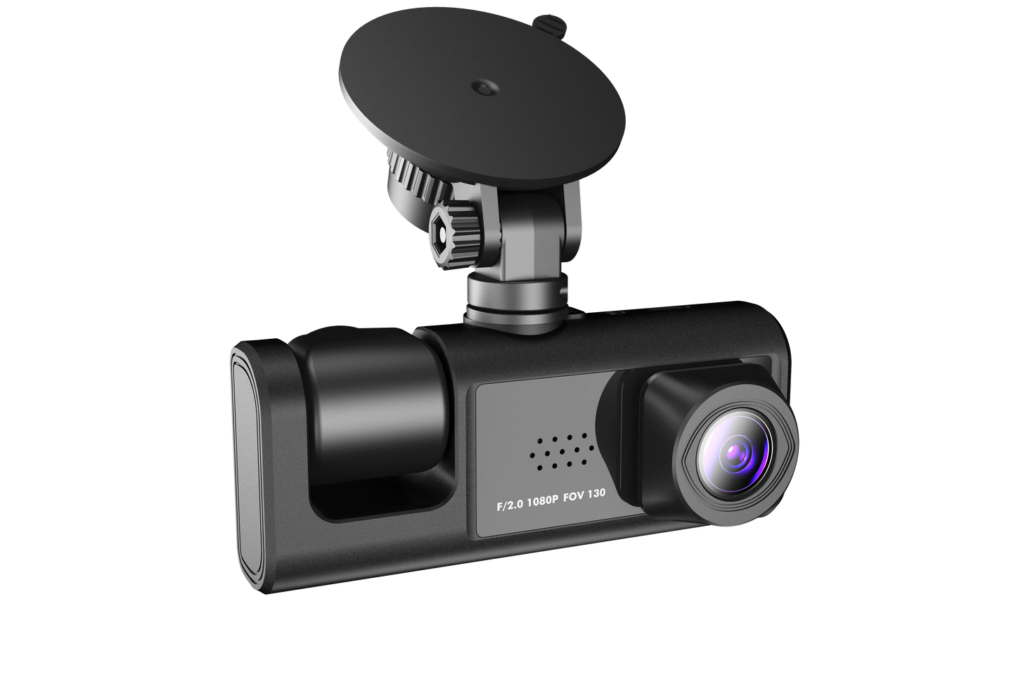 3 Channel Dash cam, 2-inch Screen Driving Recorder, High-Definition 1080P, Night Vision, Loop recording, Motion Detection, G-Sensor +32 GB SD Card