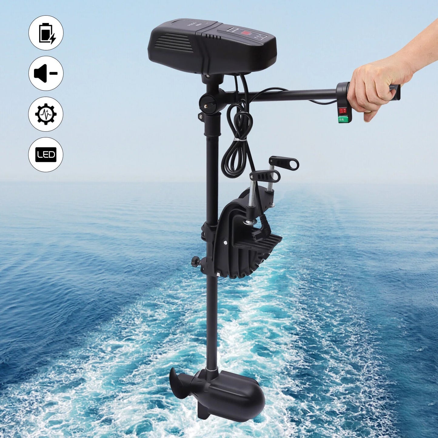 260lbs 48V Heavy Duty Electric Outboard Motor Fishing Craft Engine Trolling Motor