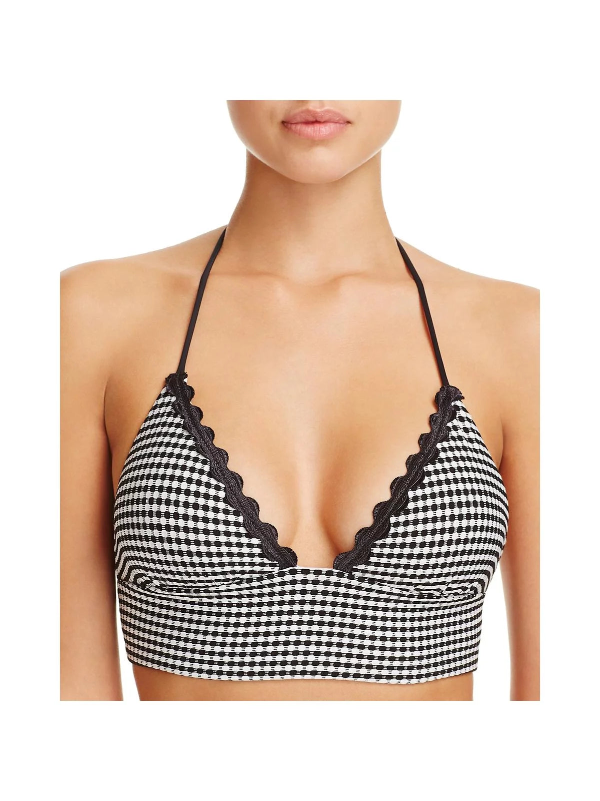 Shoshanna Womens Halter Lace-Up Swim Top Separates