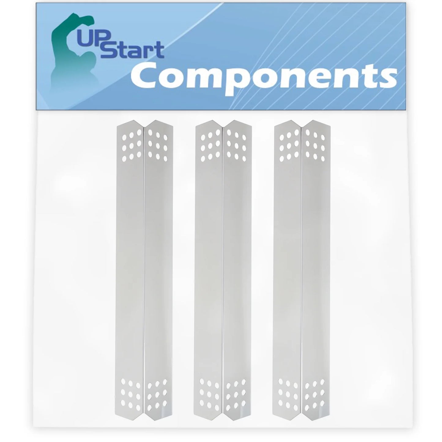 3-Pack BBQ Grill Heat Shield Plate Tent Replacement Parts Kitchenaid 730-0336D - Barbeque Stainless Steel Flame Tamer, Flavorizer Bar, Vaporizer Bar, Burner Coating 16 1/8"