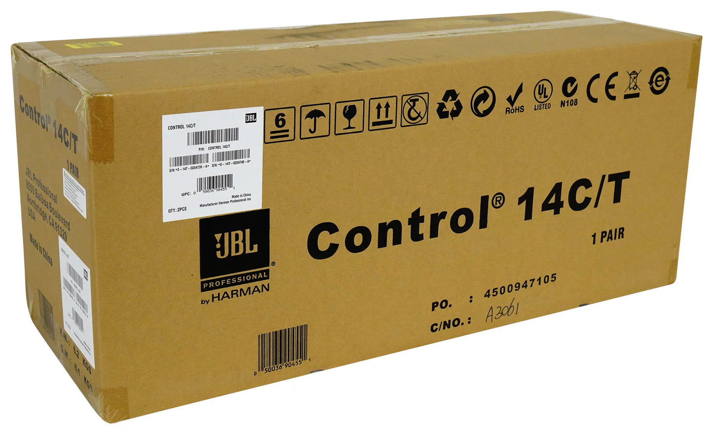 6) JBL CONTROL 14C/T 4" In-Ceiling Speakers+Receiver Amp For Restaurant/Bar/Cafe