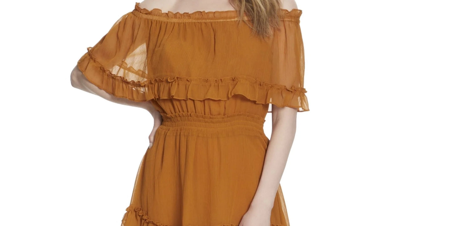 Jessica Simpson Womens Amaya Off-The-Shoulder Short Mini Dress