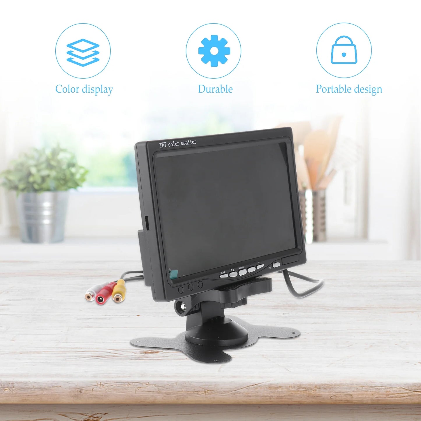 Mirror Monitor car 7" TFT LCD Backlight Color Mirror Monitor Car Reverse Rear View Backup Camera Car DVD Serveillance Camera (Black)