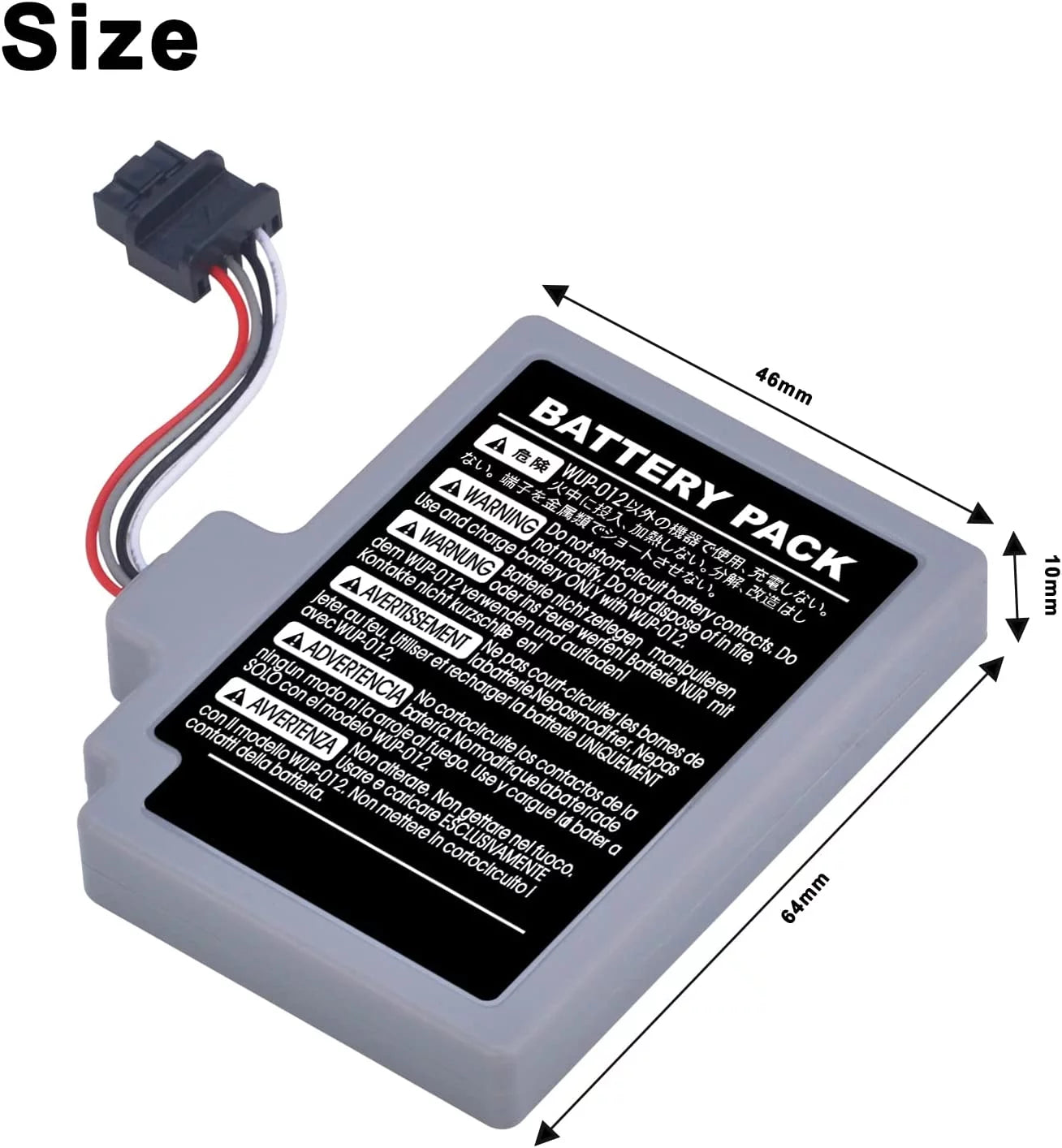 2000mAh Rechargeable y Pack Replacement Nintendo Wii U Gamepad WUP-012, WUP-010