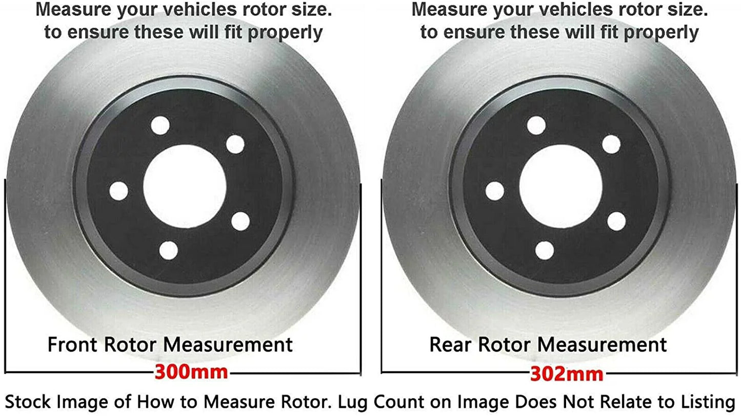 Detroit Axle - Brake Kit 2013-2019 Ford Fusion, 2013-2016 Lincoln MKZ Replacement 2013 2014 2015 2016 Brakes Rotor and Ceramic Brake Pads : 11.81" Front and 11.89" Rear Rotors