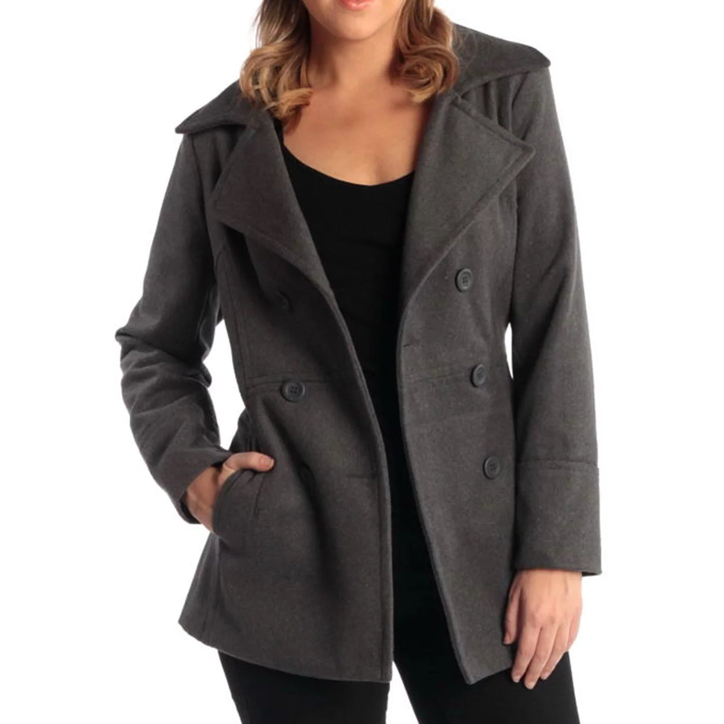 Alpine Swiss Emma Womens Peacoat Jacket Wool Blazer Double Breasted Overcoat New