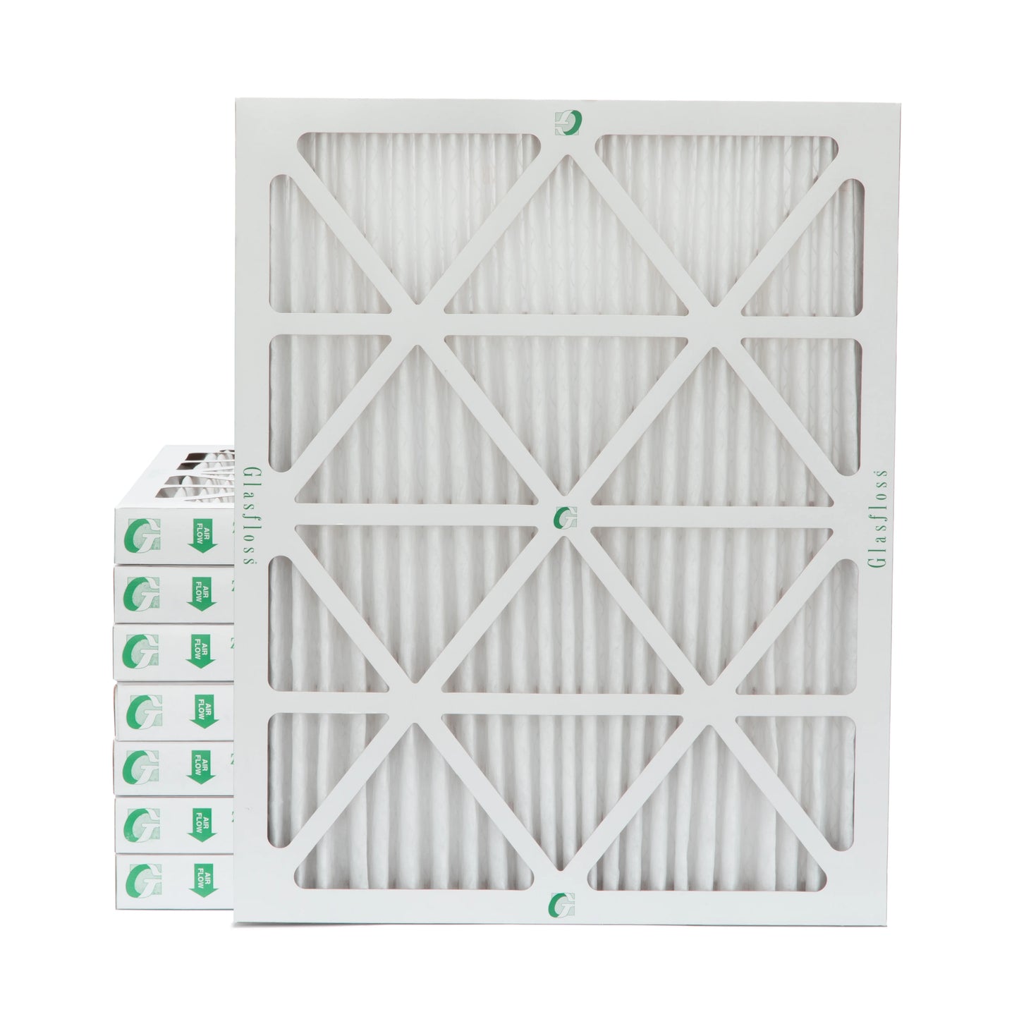 16x20x2 MERV 10 Pleated AC Furnace Air Filters by Glasfloss Industries. ( 8 Pack ) Exact Size: 15-1/2 x 19-1/2 x 1-3/4