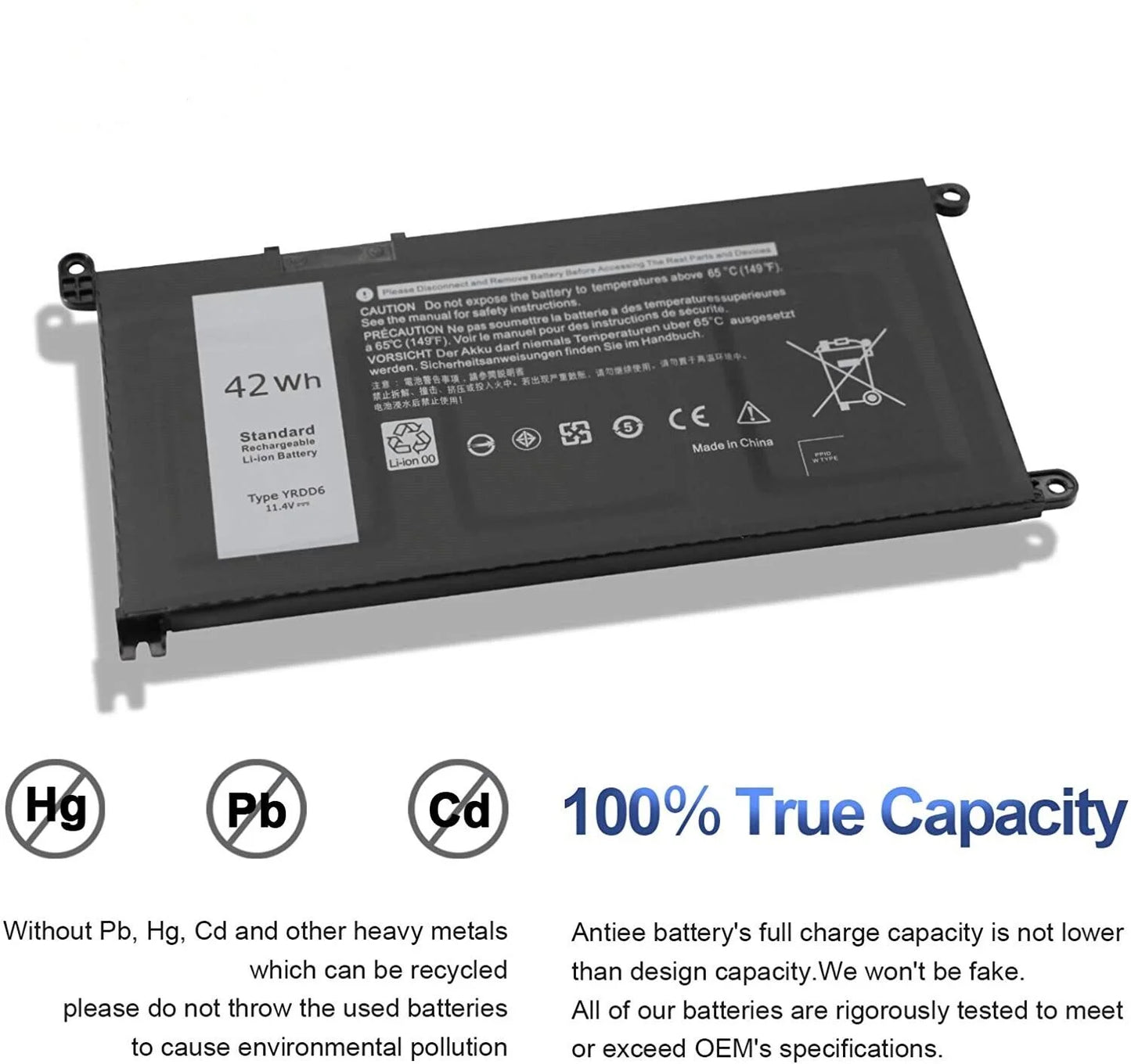 YRDD6 Battery For Dell Inspiron 3493 3582 3583 3584 3793 Latitude 3310 VM732