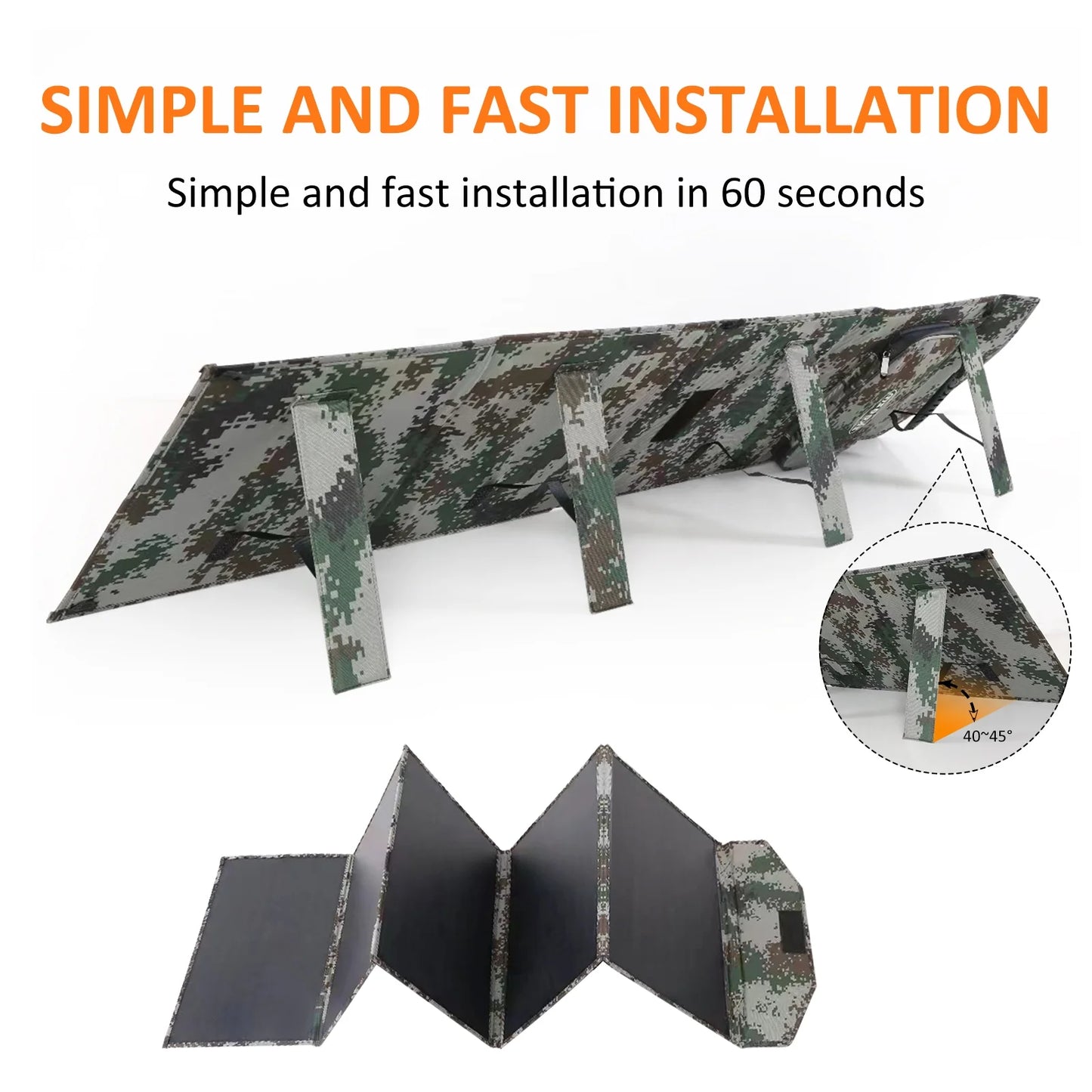 ZKEEZM Solar Panels 80W Portable Camping Solar Kit Foldable Power Station Generator Folding Solar Charger Matching