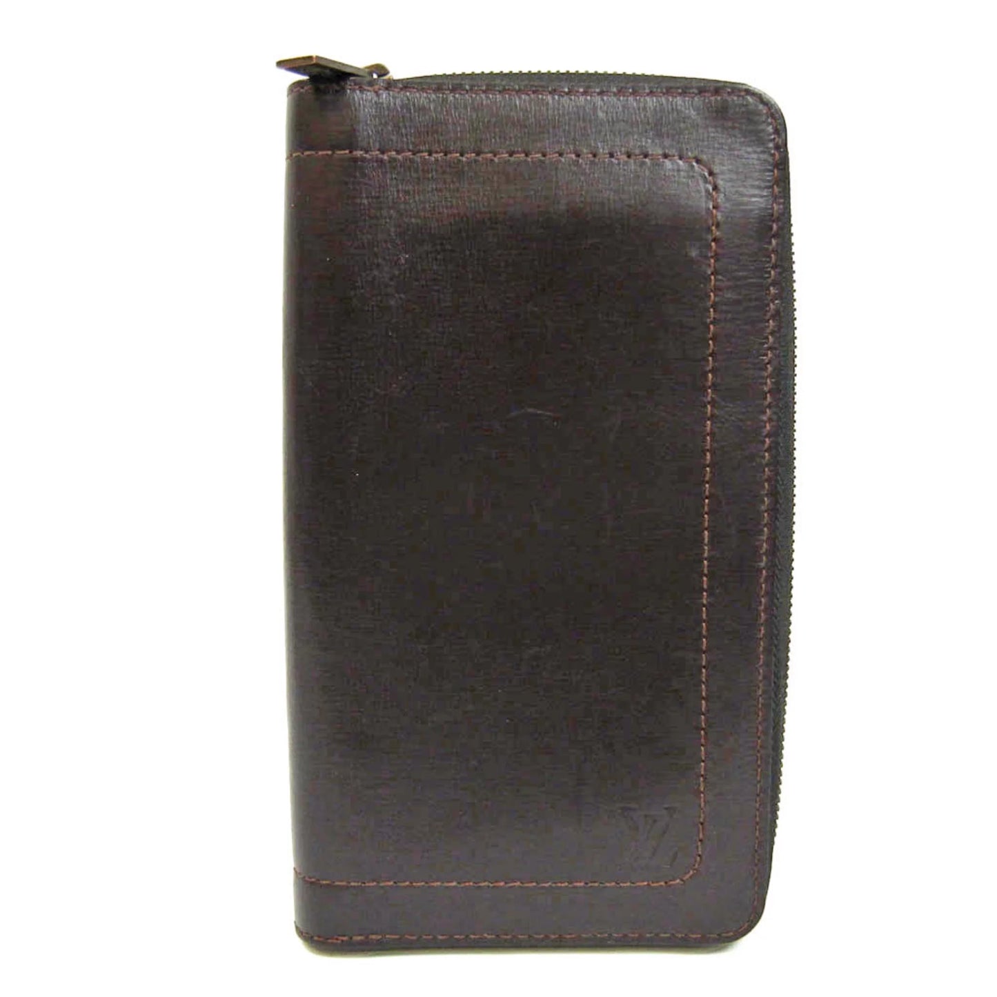 Pre-Owned Louis Vuitton Utah Zippy Organizer M97025 Men's Utah Leather Long Wallet (bi-fold) Coffee (Good)